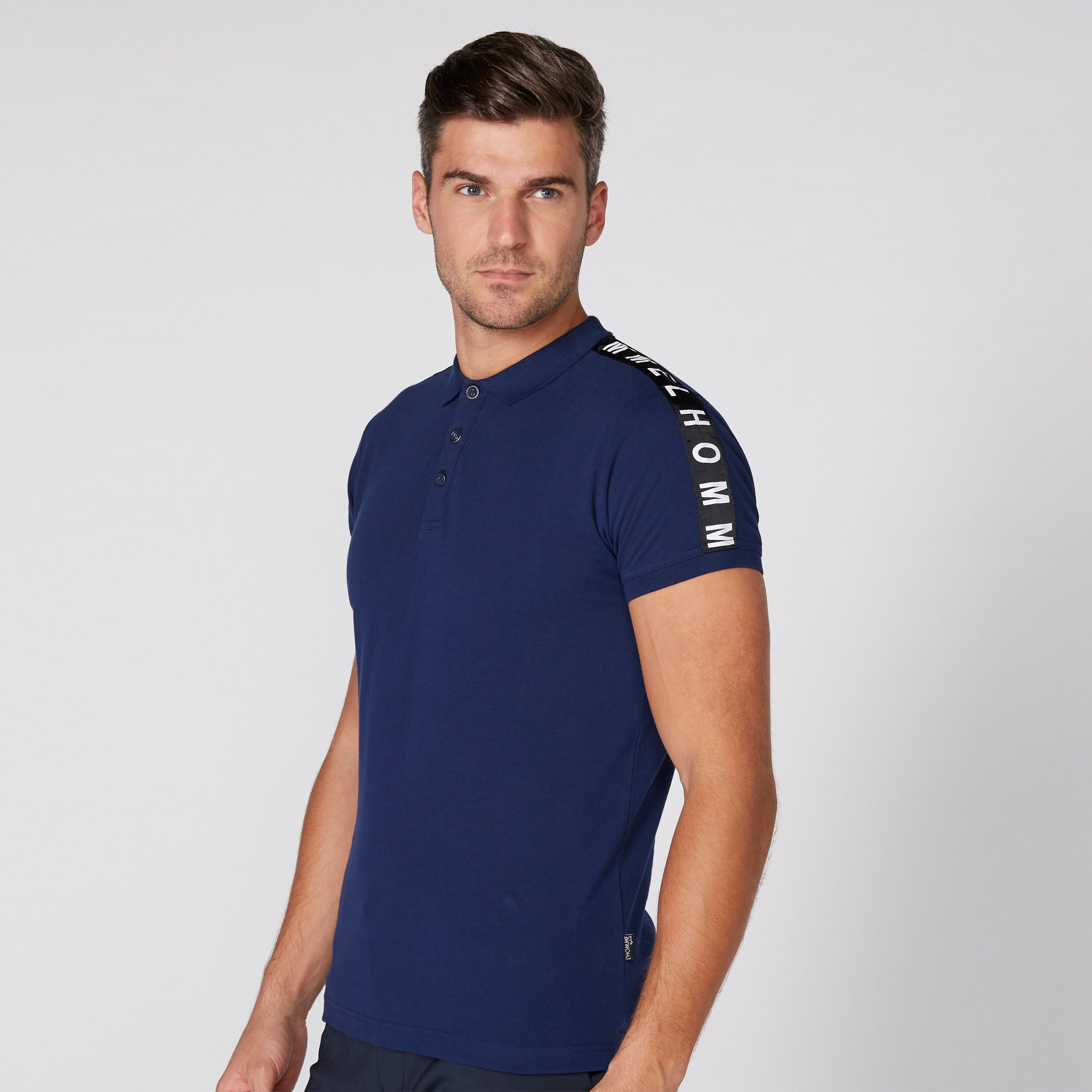 تيشيرت بأكمام قصيرة وياقة بولو من لوم-men-clothing-tshirtsandpolos-polos-image-1