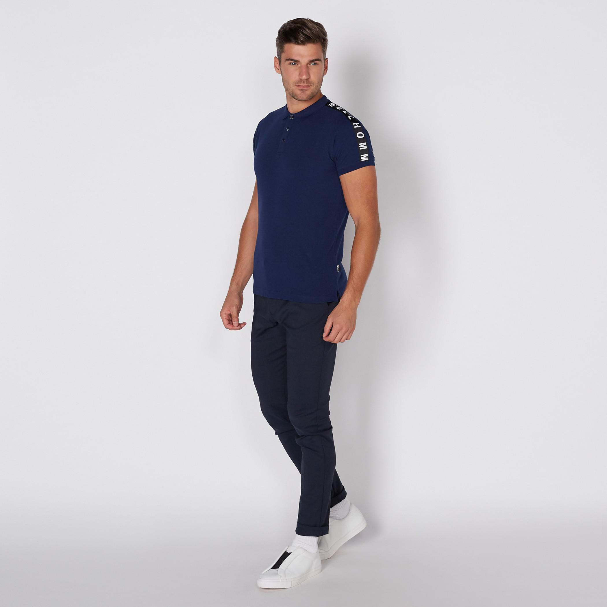 تيشيرت بأكمام قصيرة وياقة بولو من لوم-men-clothing-tshirtsandpolos-polos-image-2