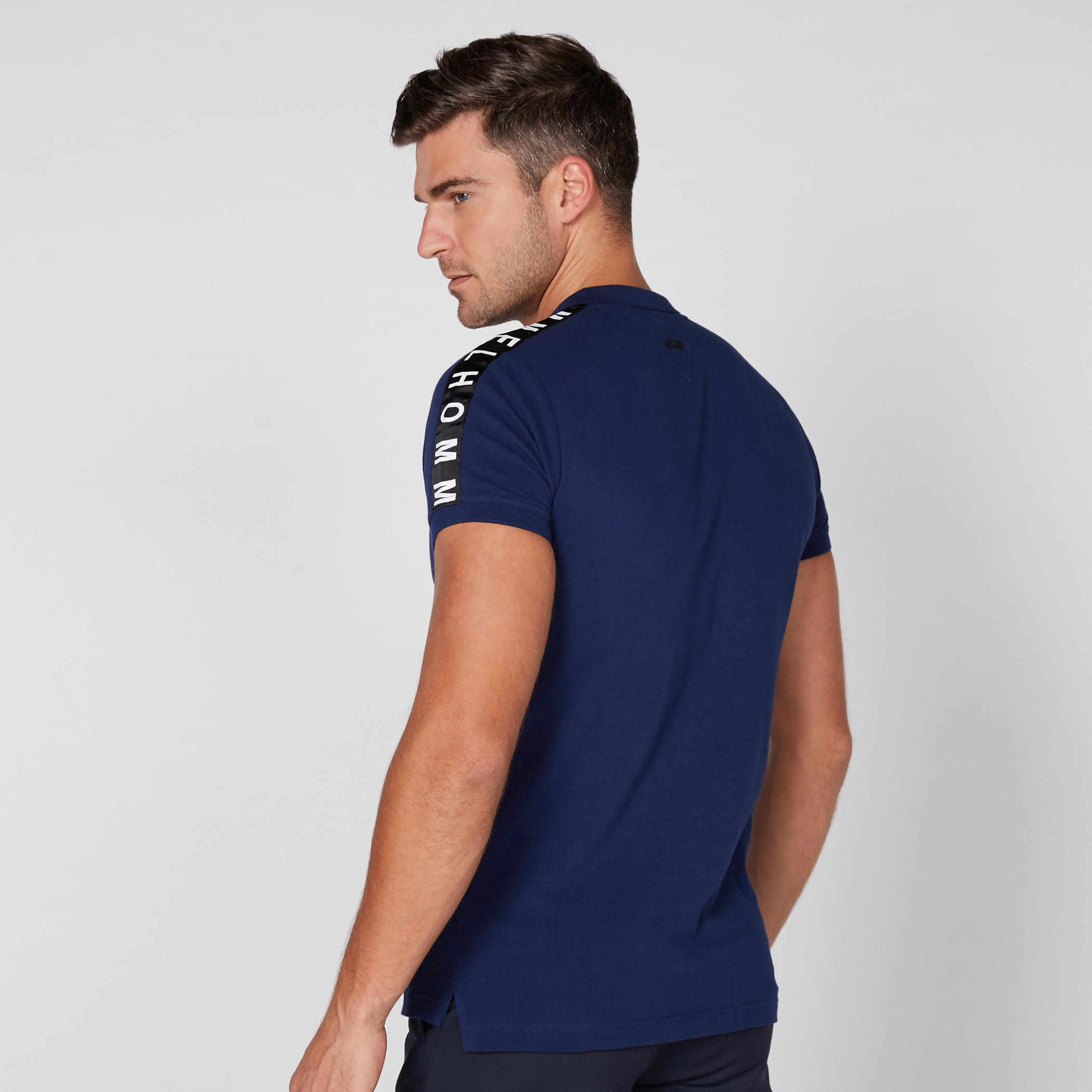تيشيرت بأكمام قصيرة وياقة بولو من لوم-men-clothing-tshirtsandpolos-polos-image-4