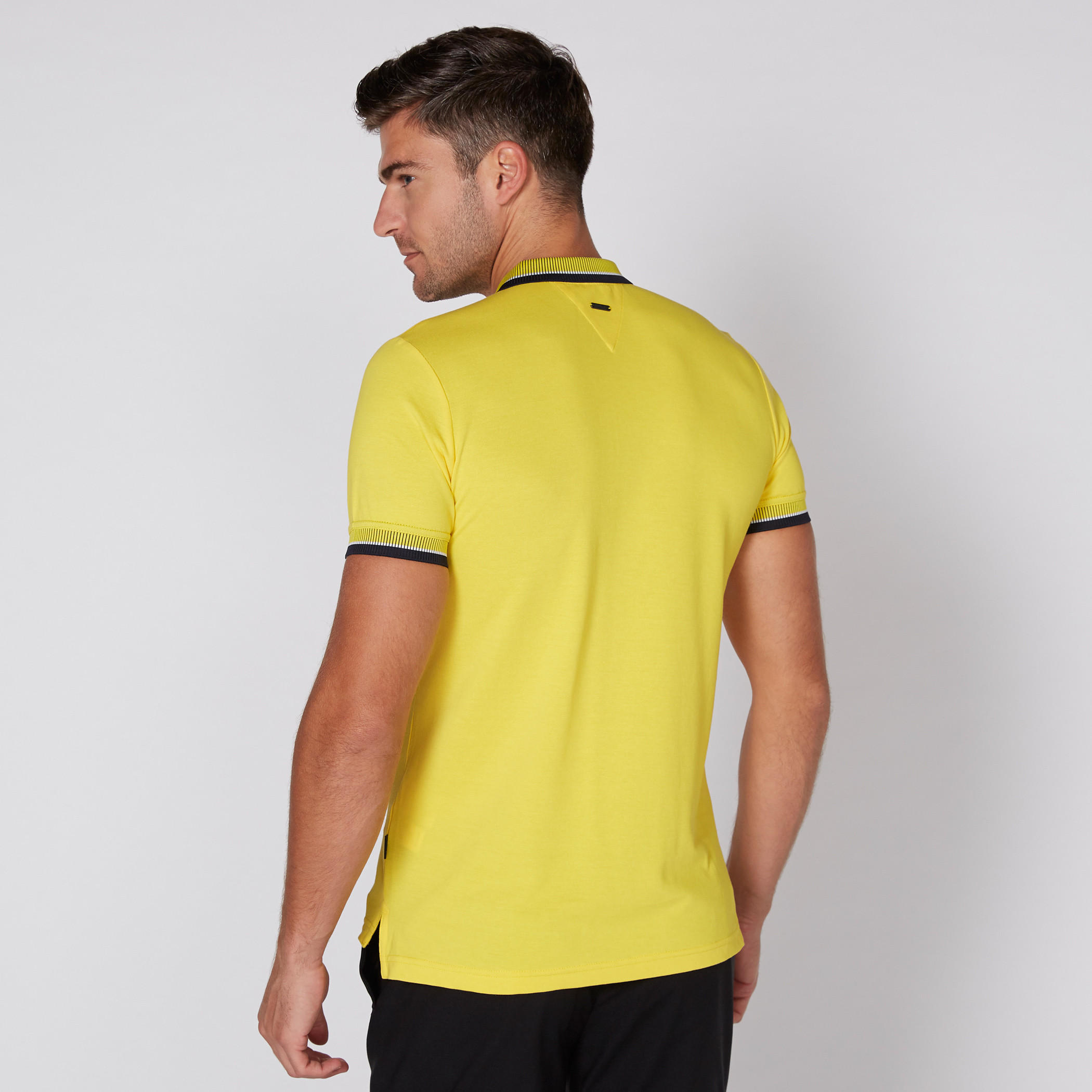 L'Homme Ribbed T-Shirt with Polo Neck and Short Sleeves-men-clothing-tshirtsandpolos-polos-image-4