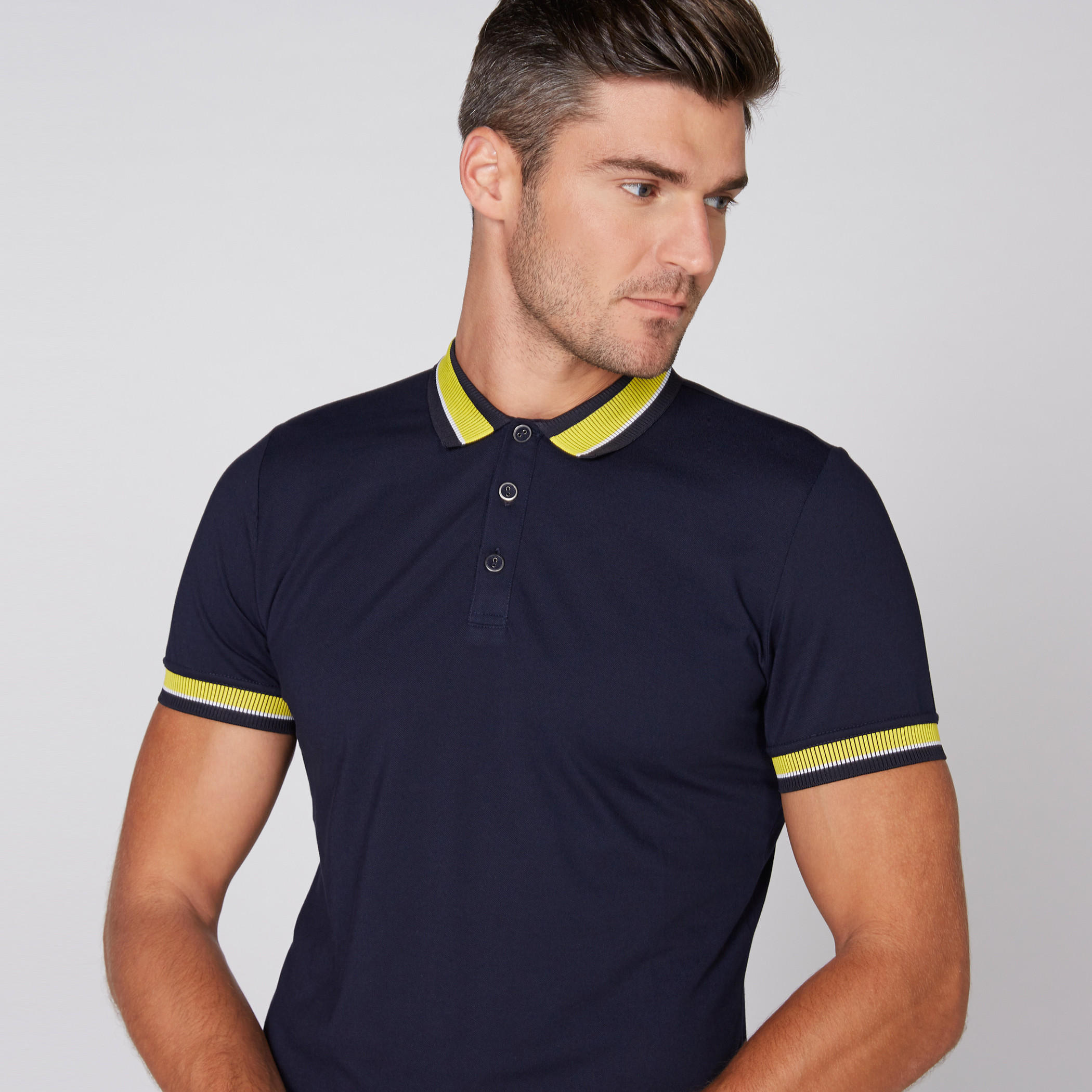L'Homme Ribbed T-Shirt with Polo Neck and Short Sleeves-men-clothing-tshirtsandpolos-polos-image-5