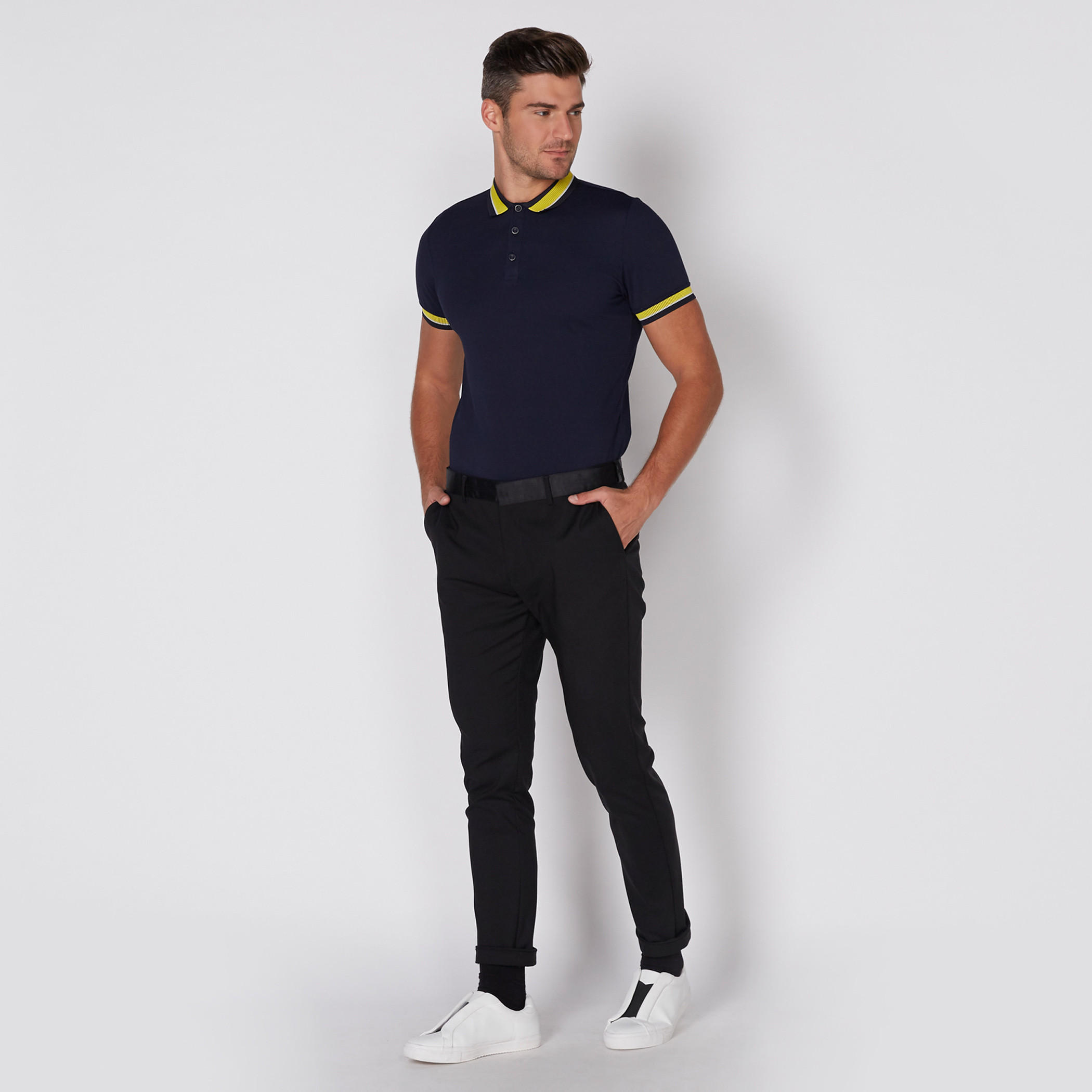 L'Homme Ribbed T-Shirt with Polo Neck and Short Sleeves-men-clothing-tshirtsandpolos-polos-image-6