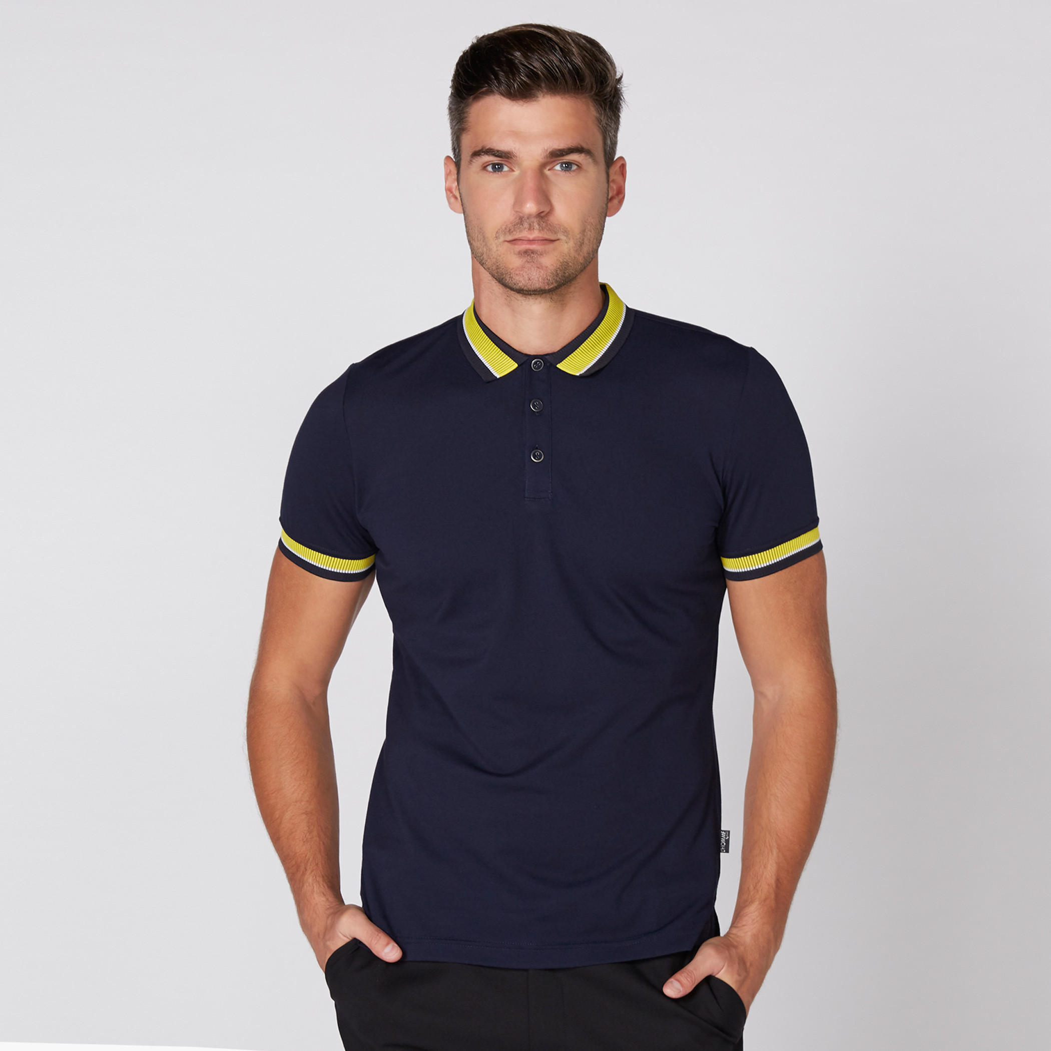L'Homme Ribbed T-Shirt with Polo Neck and Short Sleeves-men-clothing-tshirtsandpolos-polos-image-7