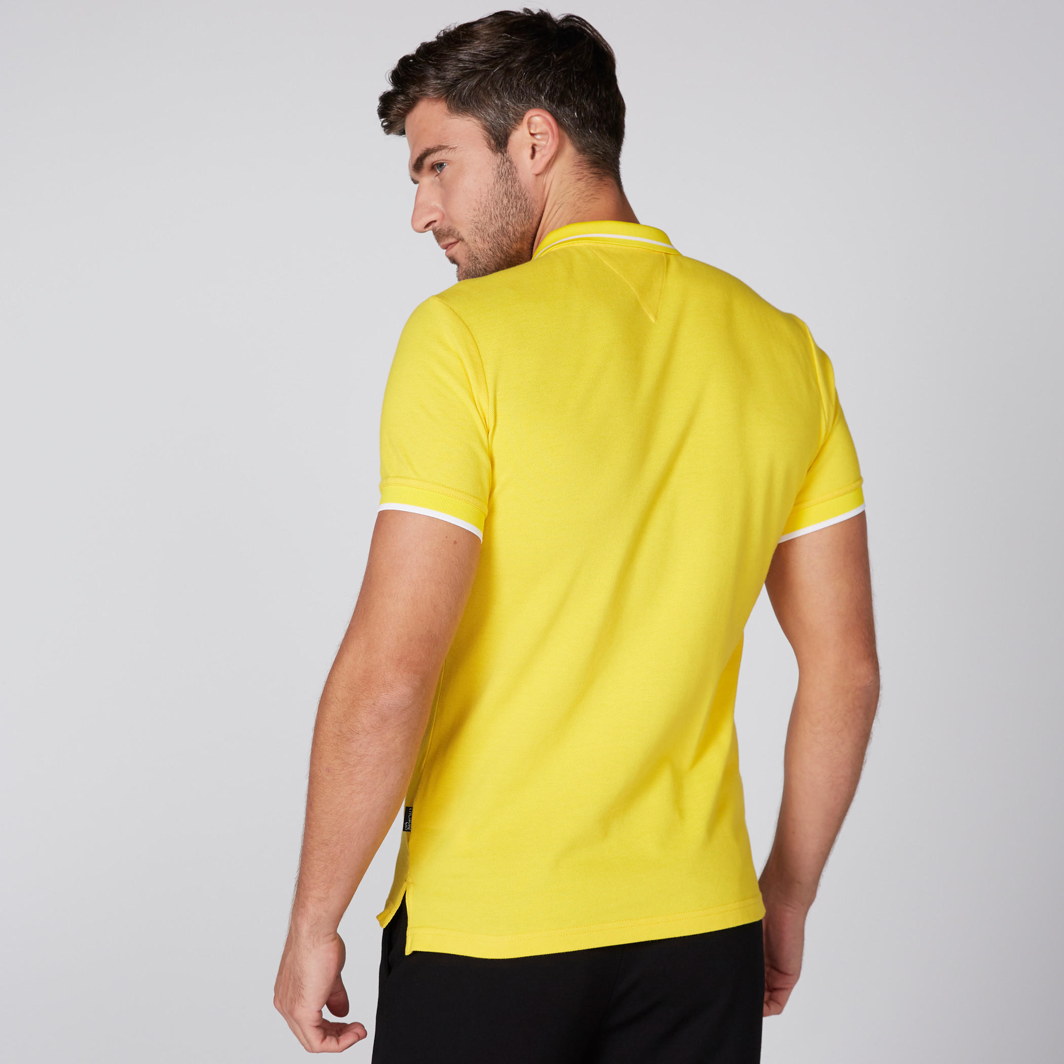 L'Homme Badge Detail T-Shirt with Polo Neck and Short Sleeves-men-clothing-tshirtsandpolos-polos-image-3