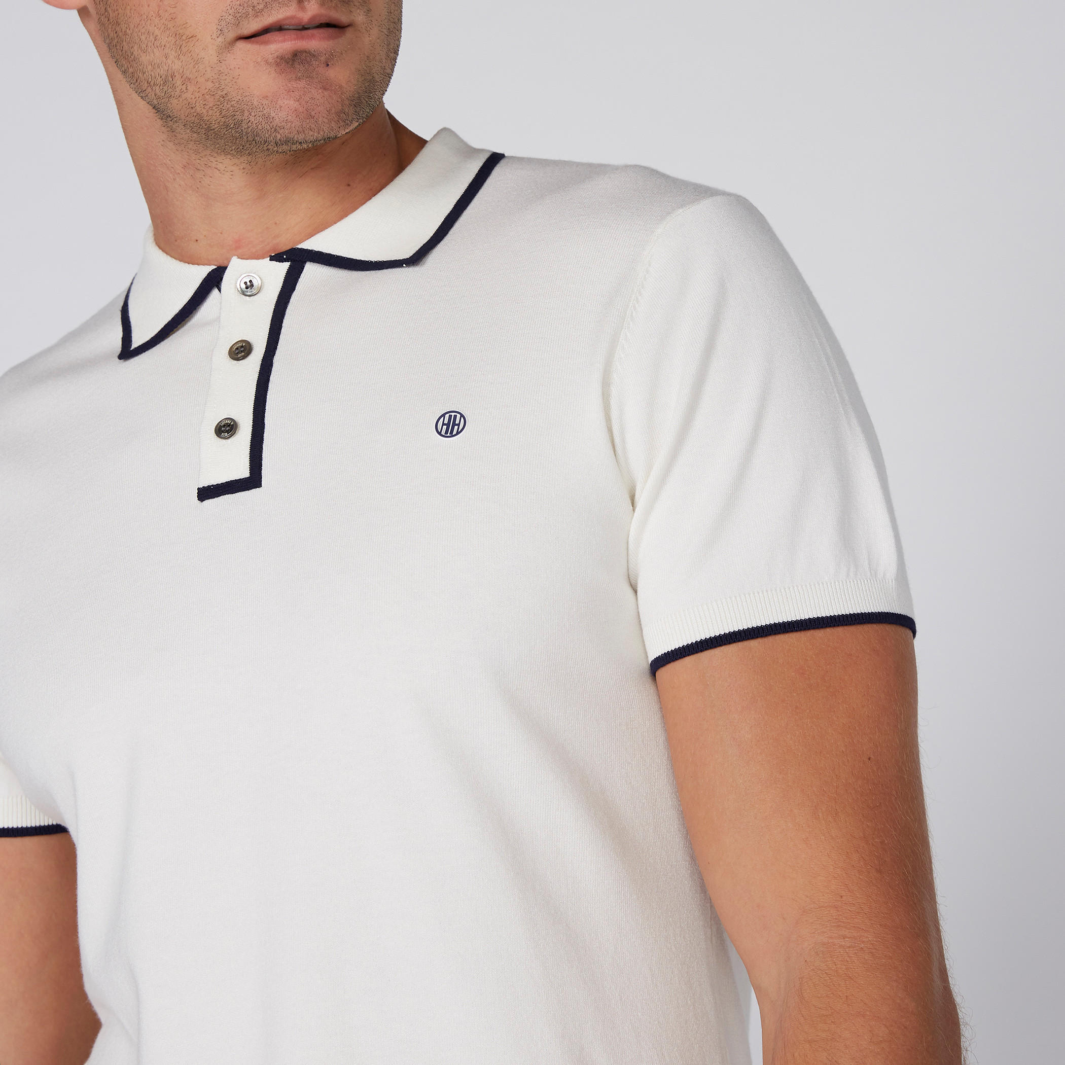 L'Homme Polo Neck T-Shirt with Short Sleeves-men-clothing-tshirtsandpolos-polos-image-1