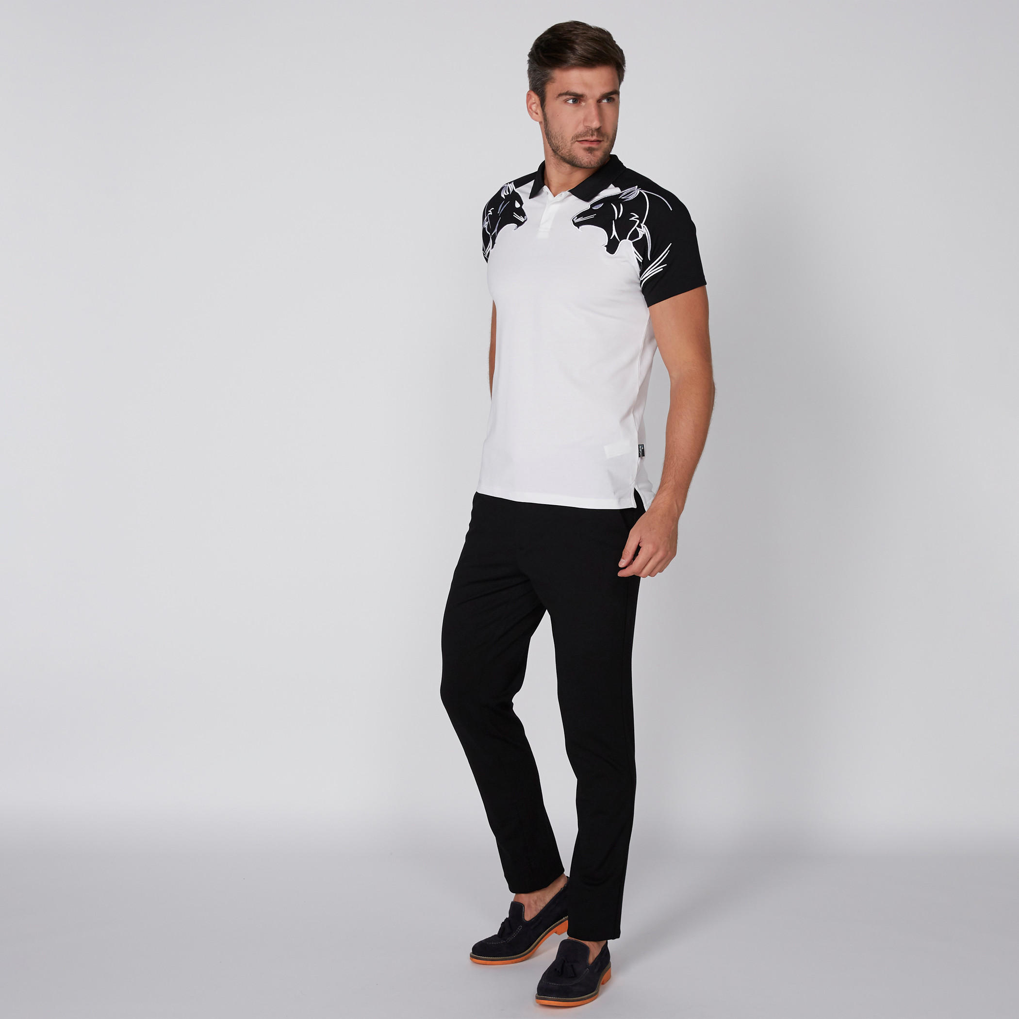 L'Homme Printed T-Shirt with Polo Neck and Raglan Sleeves-men-clothing-tshirtsandpolos-polos-image-4