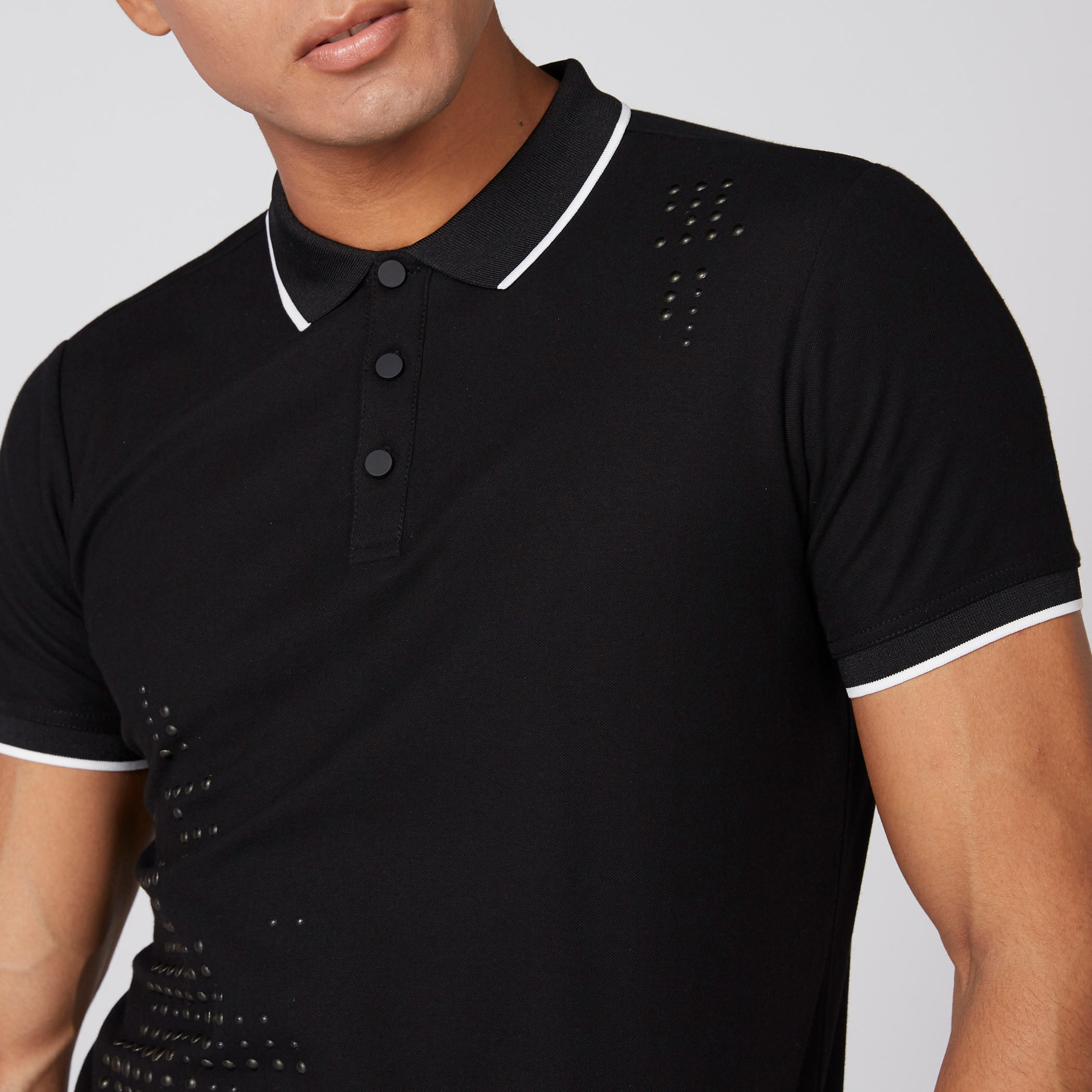 تيشيرت بارز الملمس بياقة بولو وأكمام قصيرة-men-clothing-tshirtsandpolos-polos-image-3