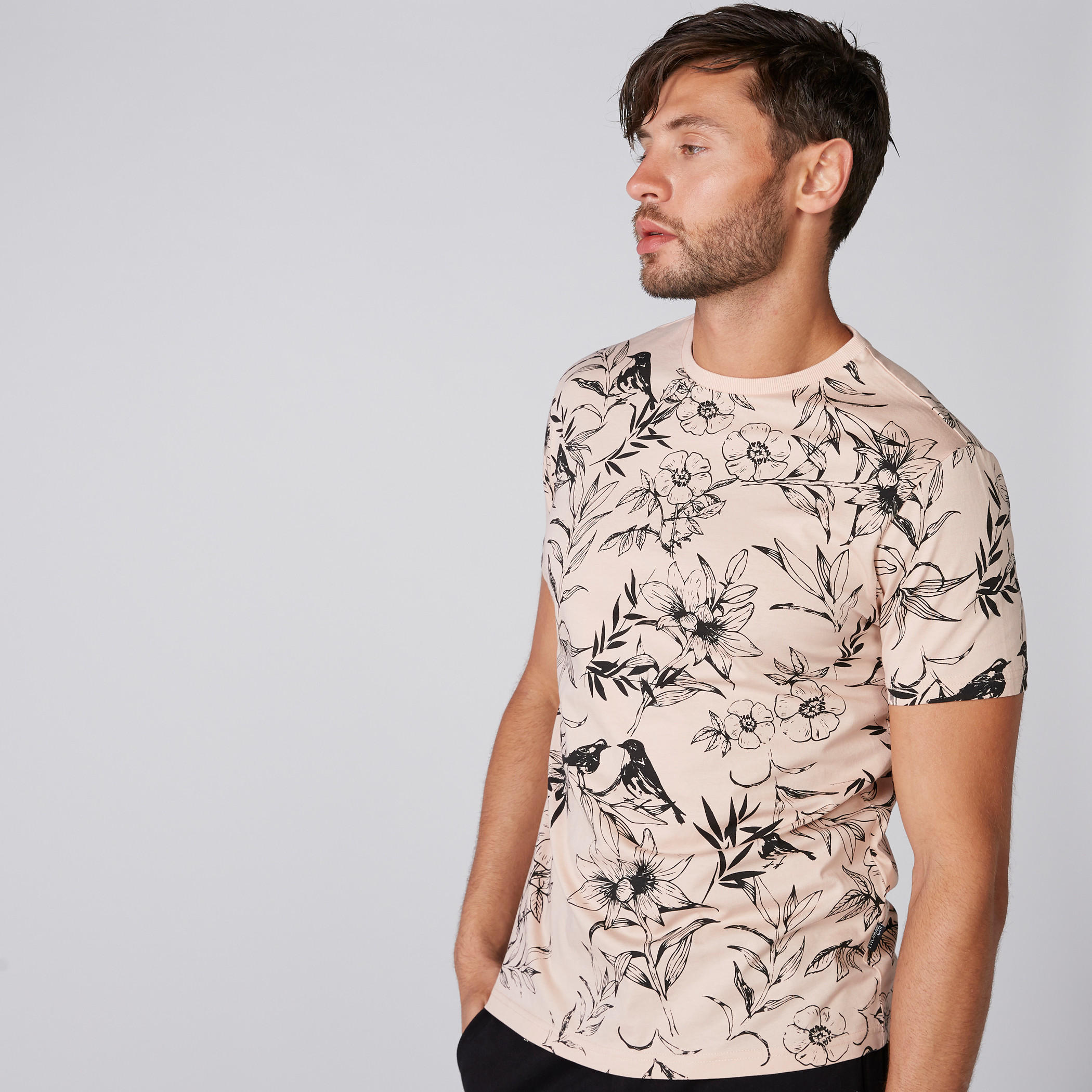 L'Homme Printed T-Shirt with Round Neck and Short Sleeves-men-clothing-tshirtsandpolos-tshirts-image-1