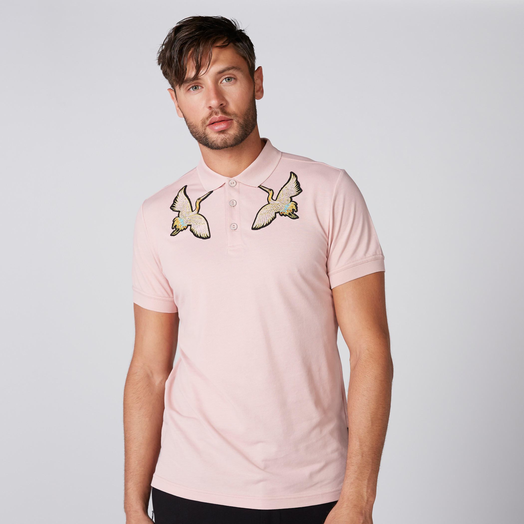 تيشيرت بأكمام قصيرة وياقة بولو من لوم-men-clothing-tshirtsandpolos-polos-image-3