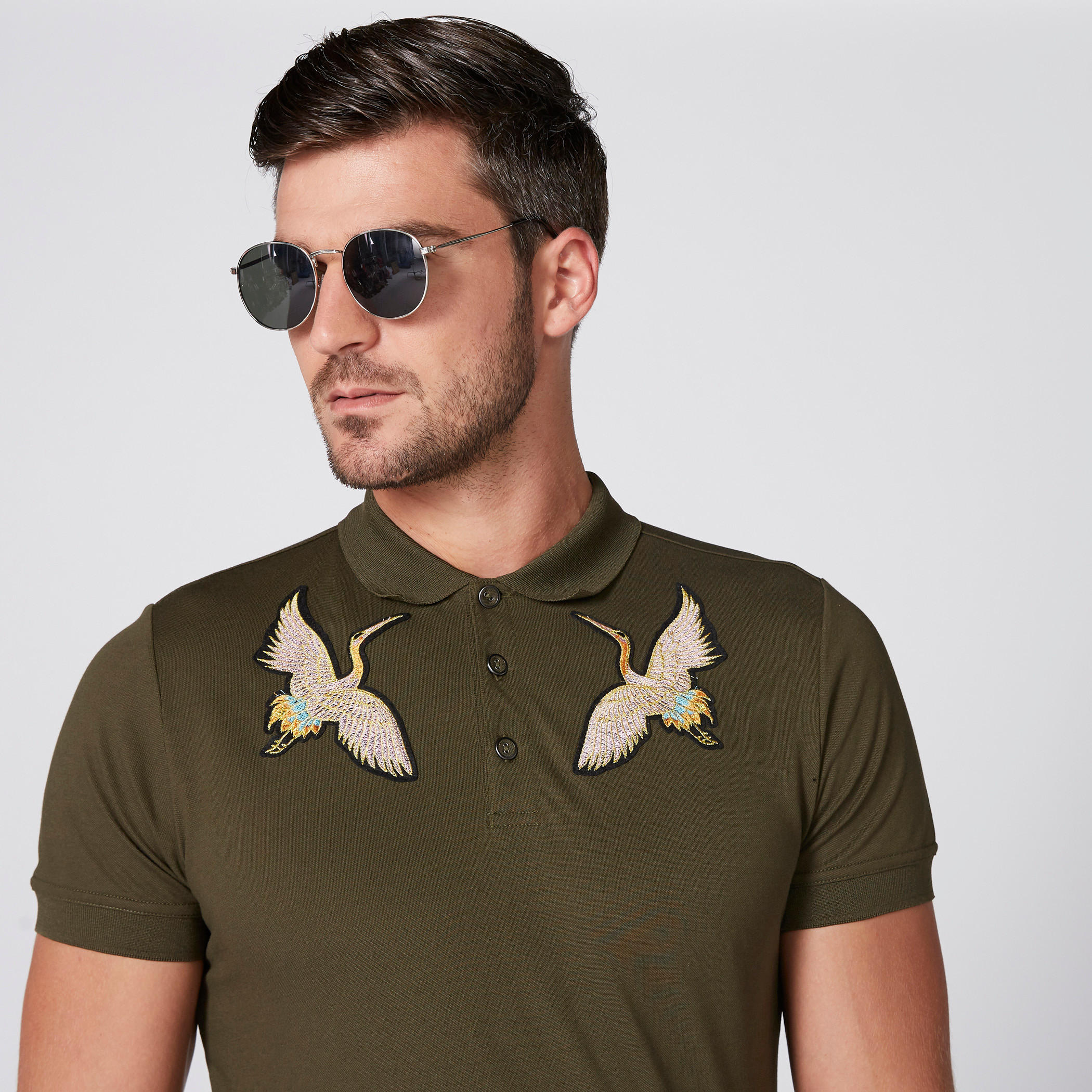 L'Homme Embroidered T-Shirt with Polo Neck and Short Sleeves-men-clothing-tshirtsandpolos-polos-image-1