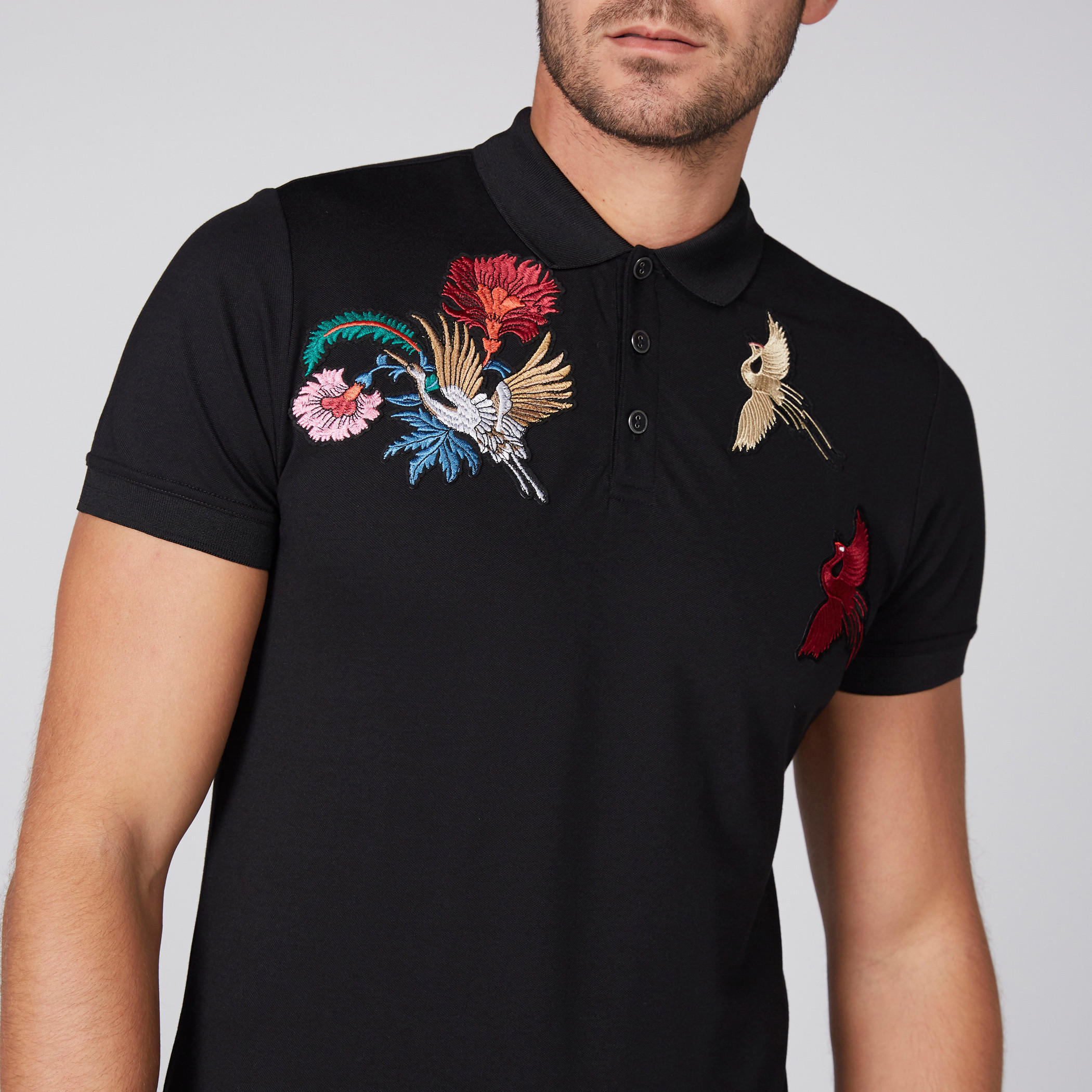 L'Homme Embroidered T-Shirt with Polo Neck and Short Sleeves-men-clothing-tshirtsandpolos-polos-image-2