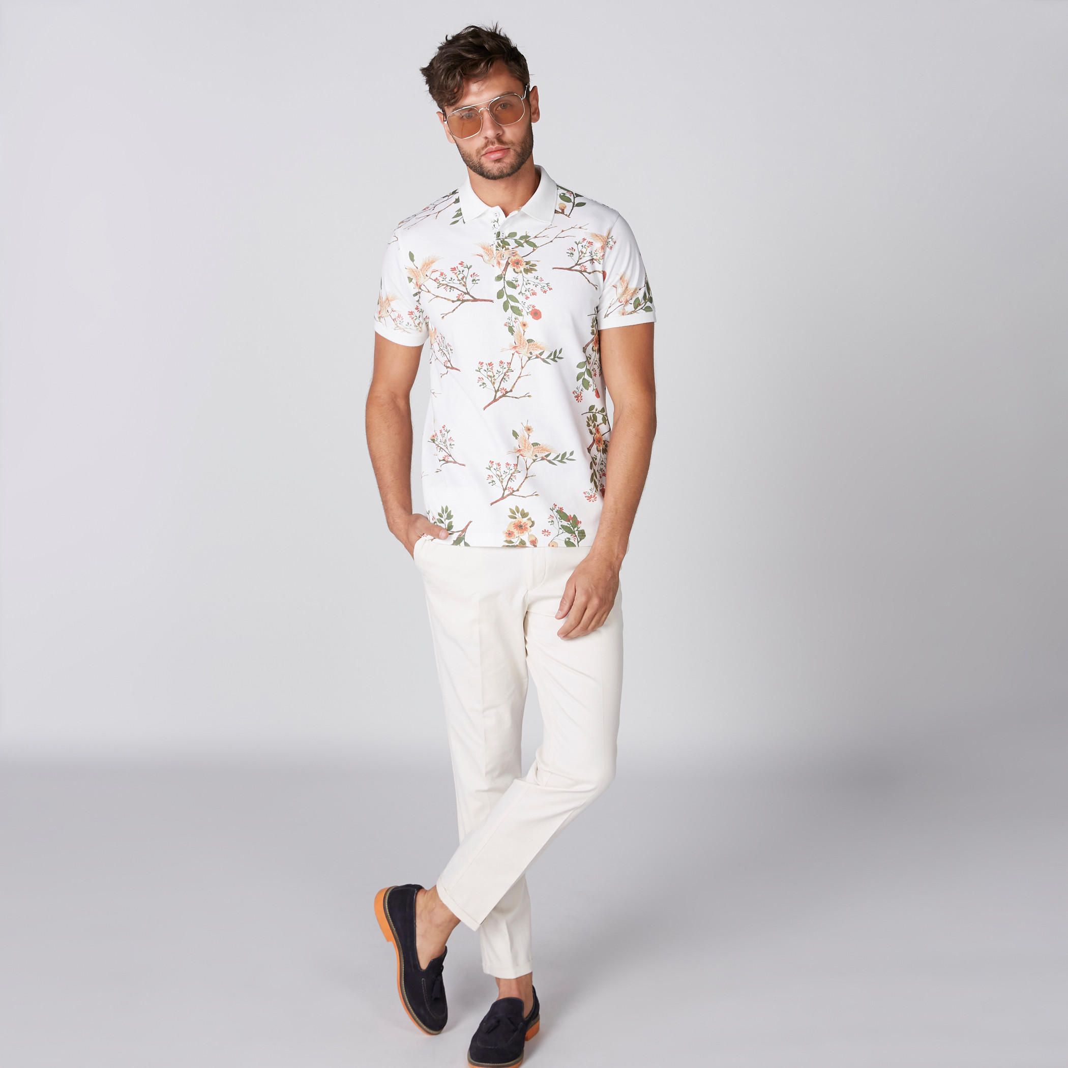 L'Homme Printed T-Shirt with Polo Neck and Short Sleeves-men-clothing-tshirtsandpolos-polos-image-4