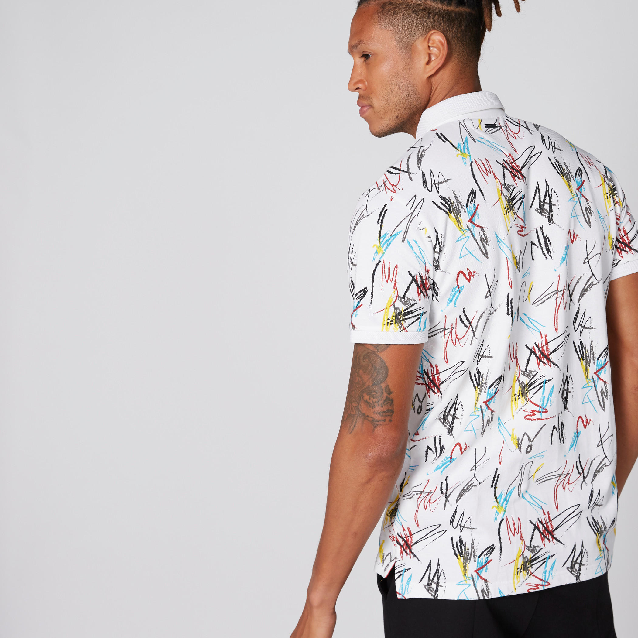 تيشيرت بأكمام قصيرة وياقة بولو وطبعات من لوم-men-clothing-tshirtsandpolos-polos-image-1