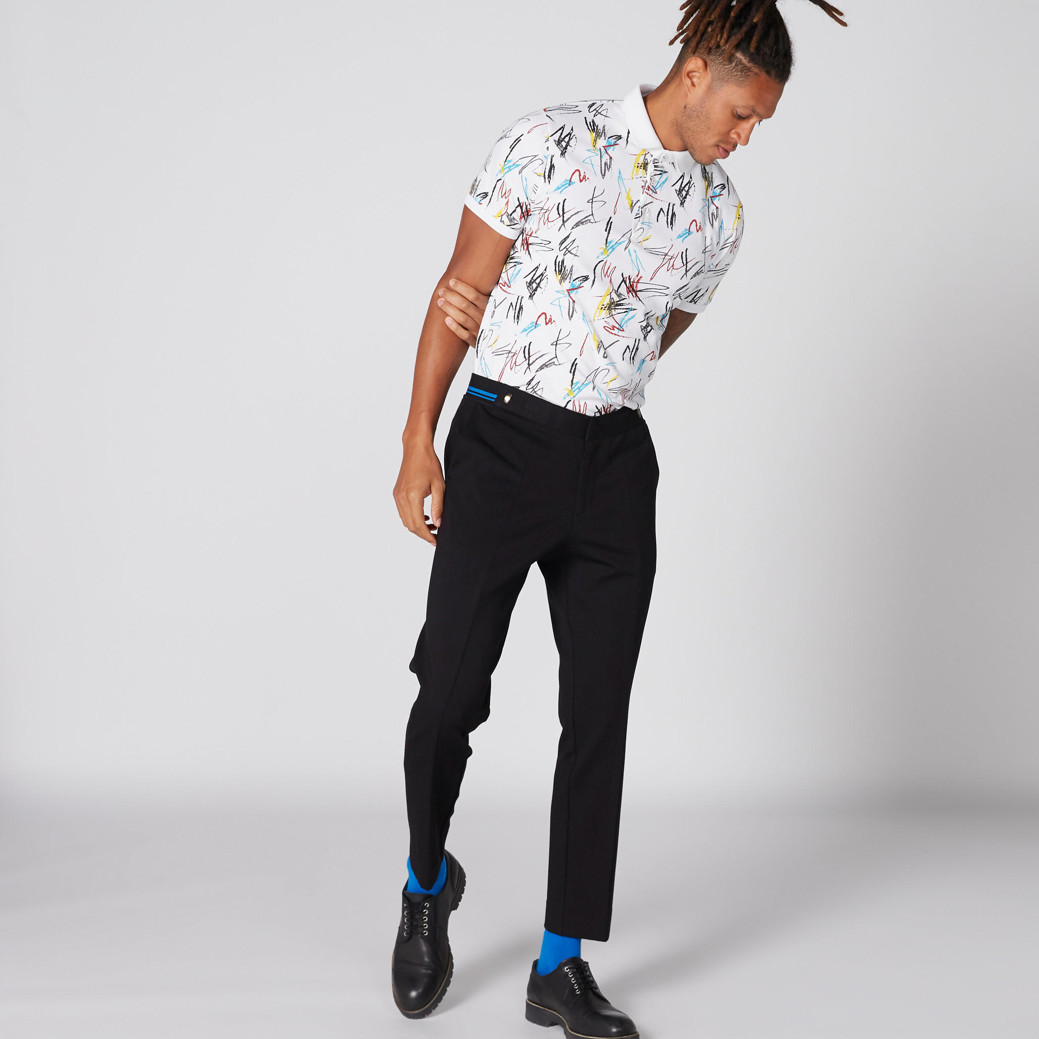 تيشيرت بأكمام قصيرة وياقة بولو وطبعات من لوم-men-clothing-tshirtsandpolos-polos-image-3