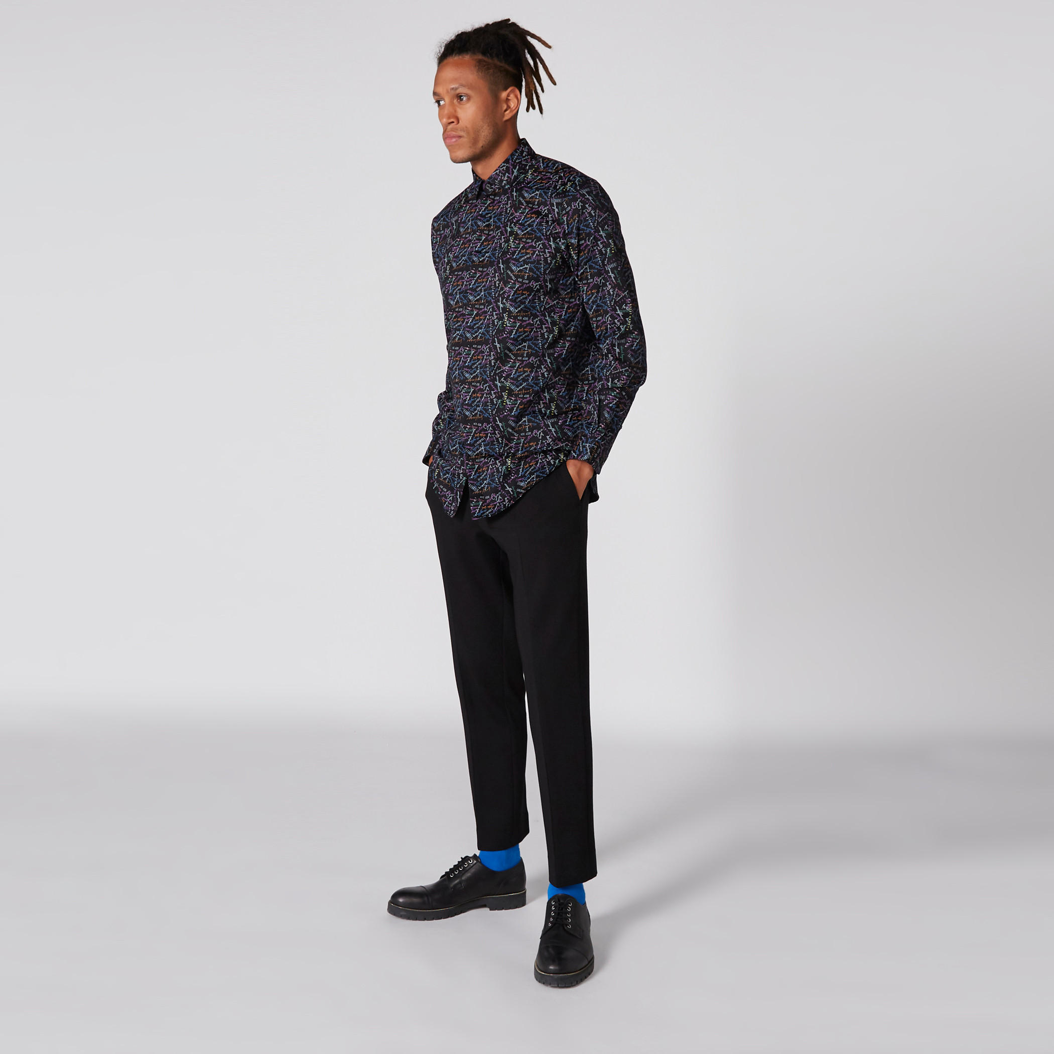 قميص بأكمام طويلة وأزرار وطبعات من لوم-men-clothing-shirts-image-1