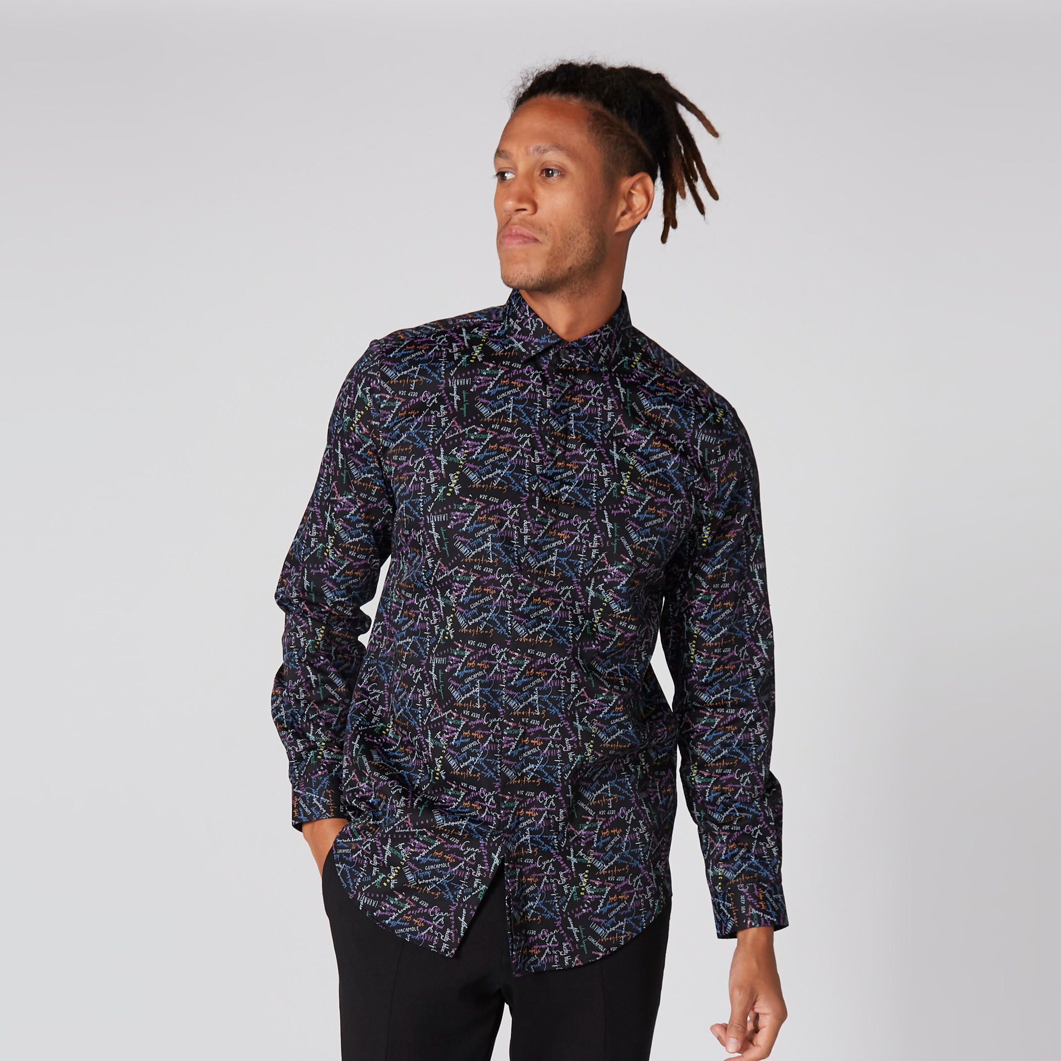 قميص بأكمام طويلة وأزرار وطبعات من لوم-men-clothing-shirts-image-3