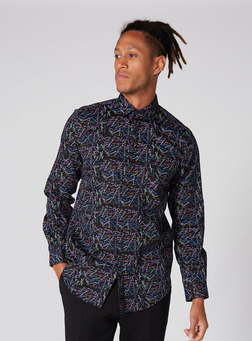 قميص بأكمام طويلة وأزرار وطبعات من لوم-men-clothing-shirts-image-3