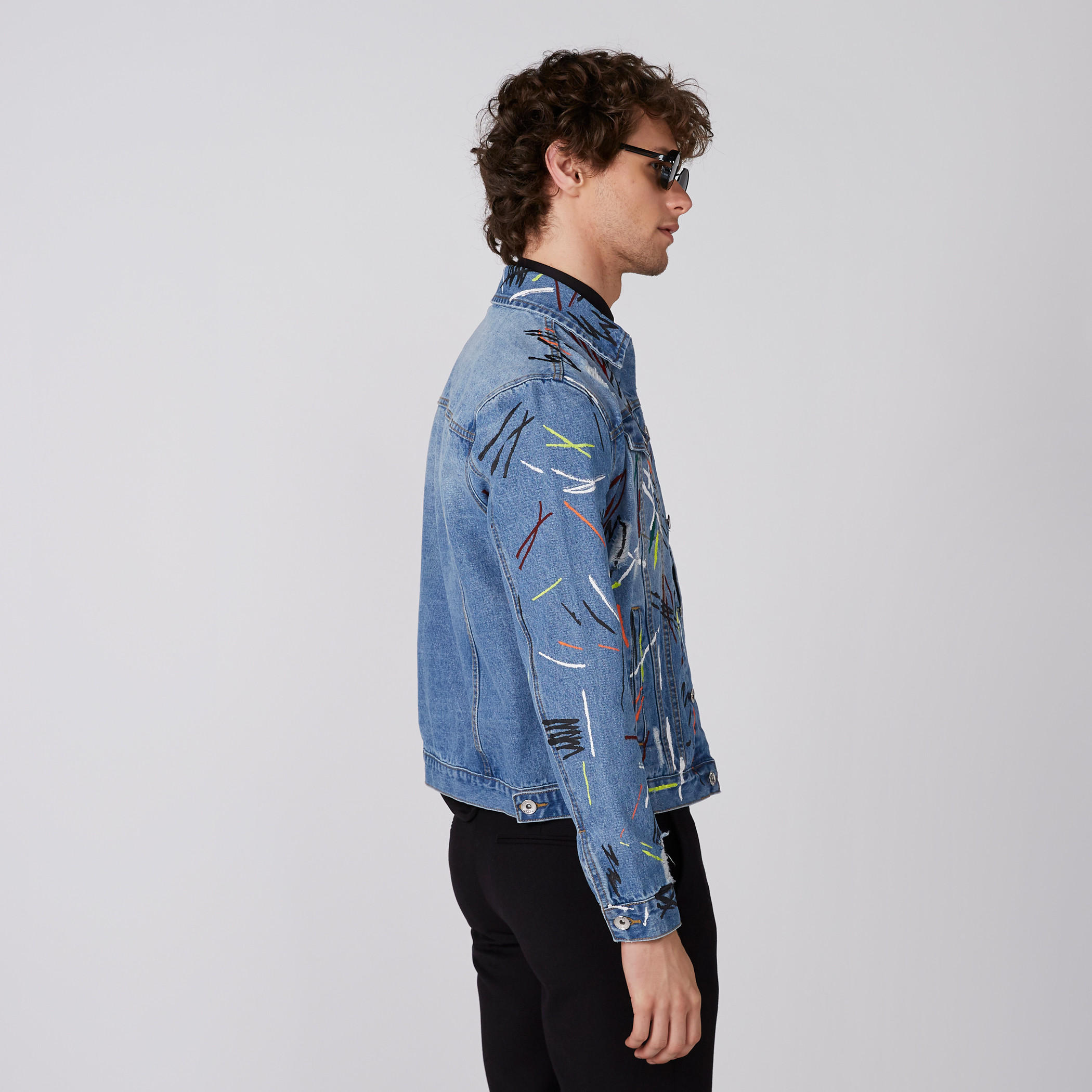 جاكيت دينم بطبعات وأكمام طويلة وزر إغلاق من لوم-men-clothing-jacketsandblazers-jackets-image-5