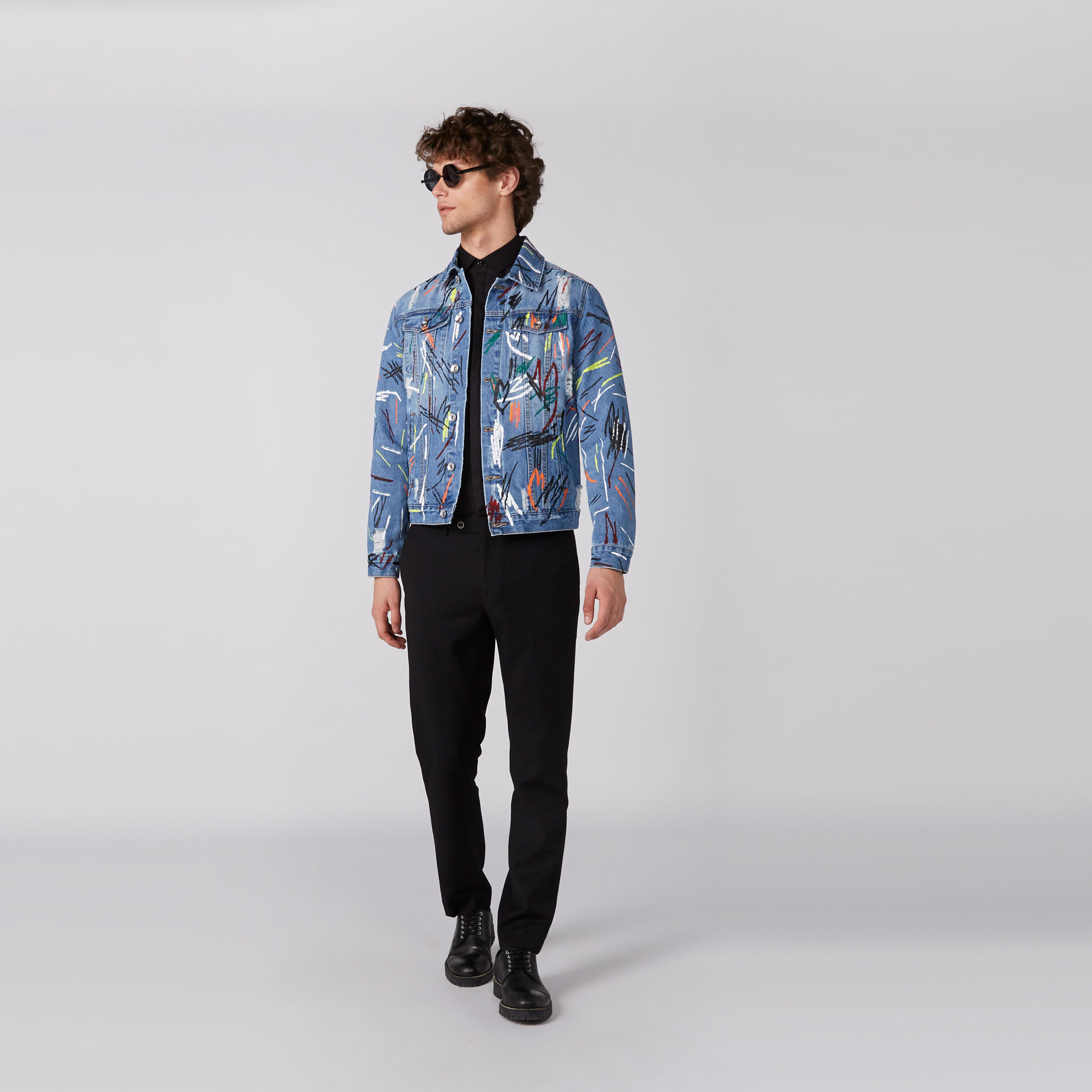 جاكيت دينم بطبعات وأكمام طويلة وزر إغلاق من لوم-men-clothing-jacketsandblazers-jackets-image-9