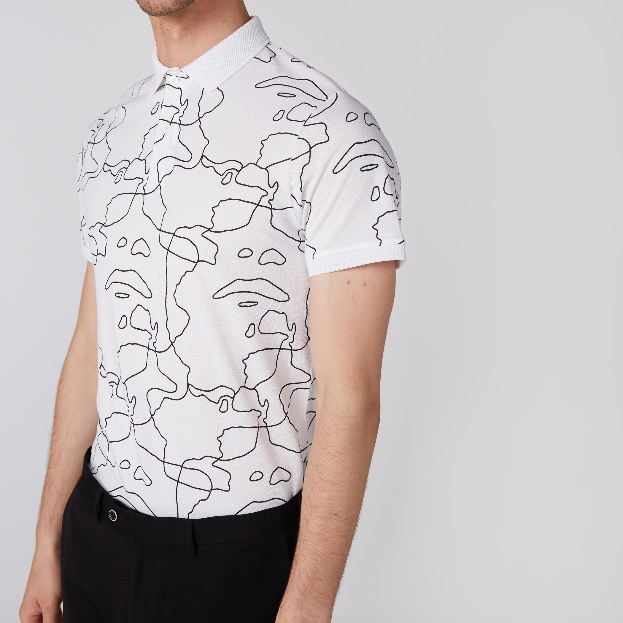 L'Homme Printed T-Shirt with Polo Neck and Short Sleeves-men-clothing-tshirtsandpolos-polos-image-4
