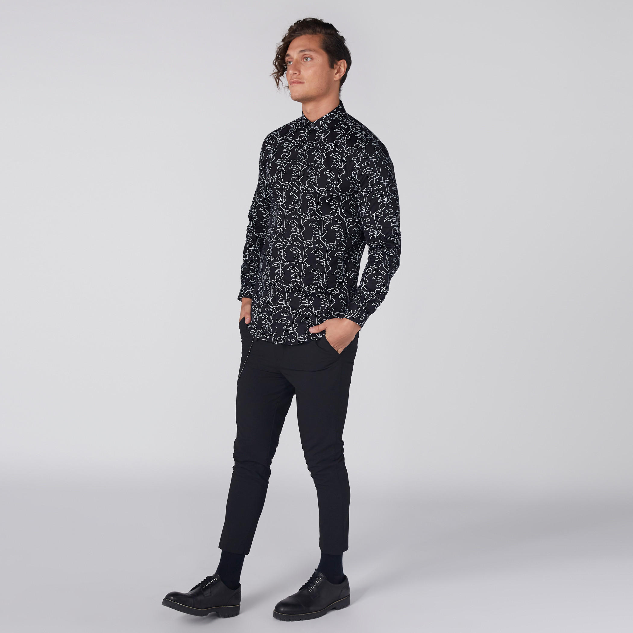 قميص بأكمام طويلة وأزرار وطبعات من لوم-men-clothing-shirts-image-4