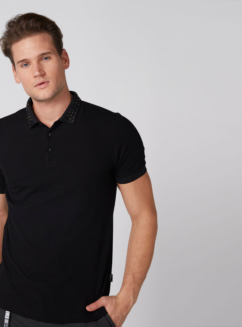 تيشيرت بولو مرصّع بأكمام قصيرة من لوم-men-clothing-tshirtsandpolos-polos-image-1