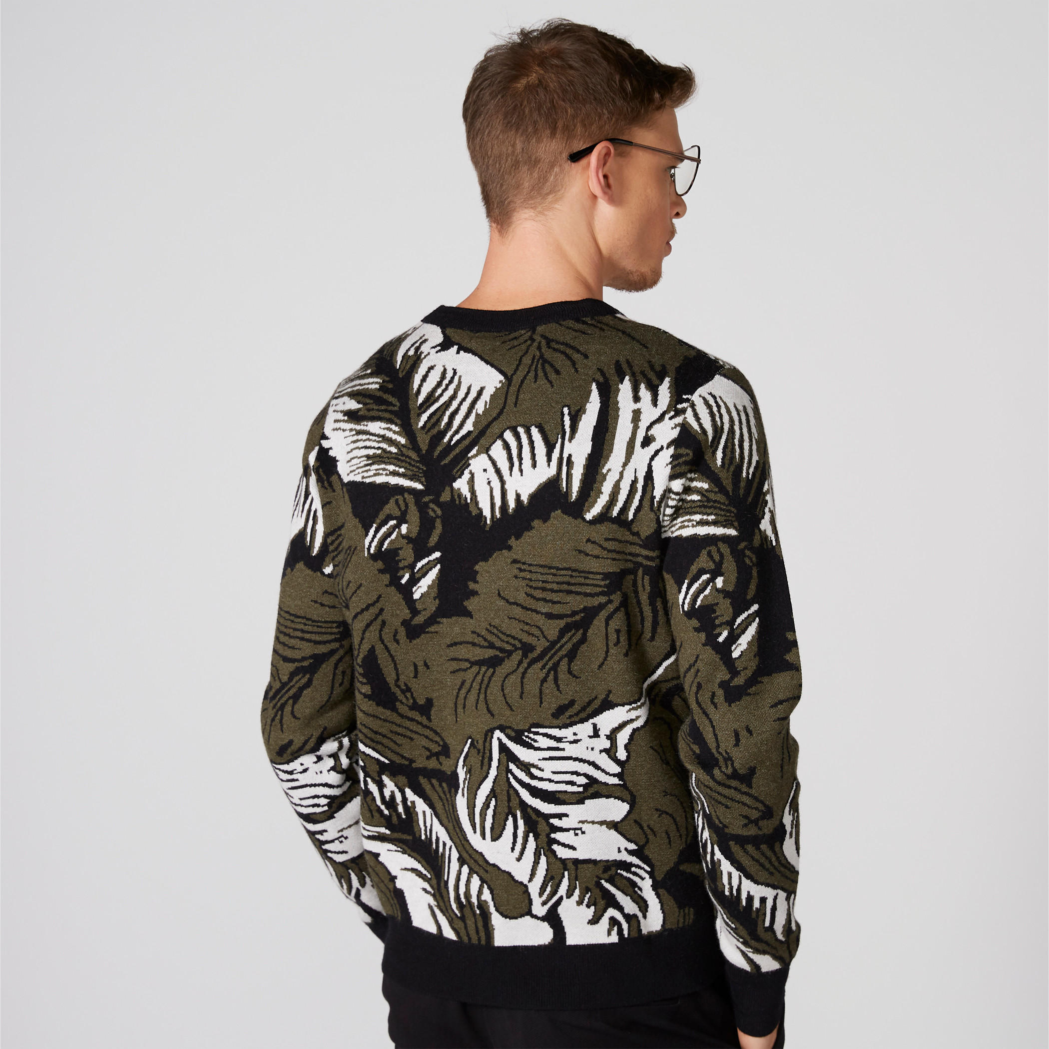 L'Homme Printed Sweatshirt with Round Neck and Long Sleeves-men-clothing-sweatersandpullovers-image-2