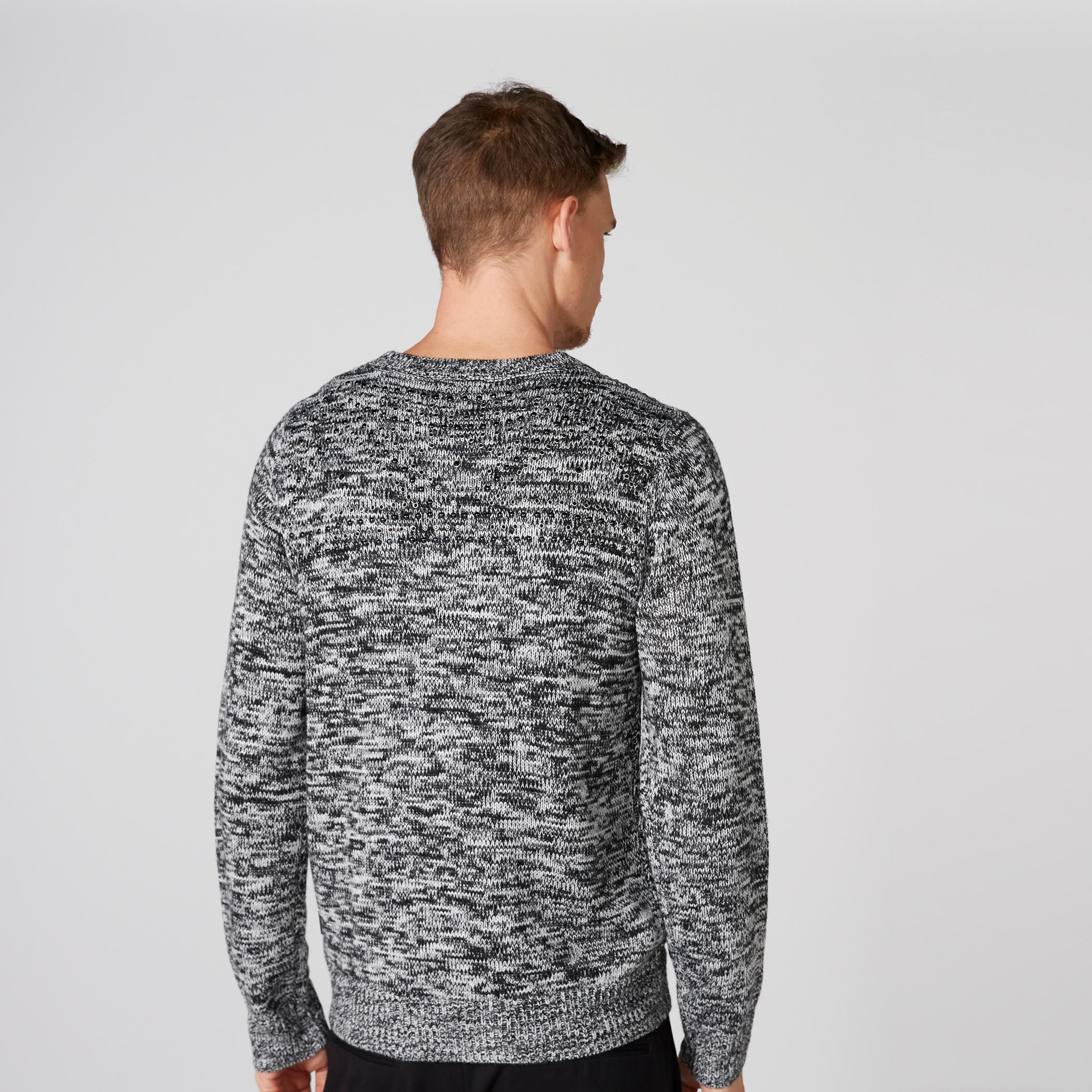 L'Homme Textured Sweater with Round Neck and Long Sleeves-men-clothing-sweatersandpullovers-image-4
