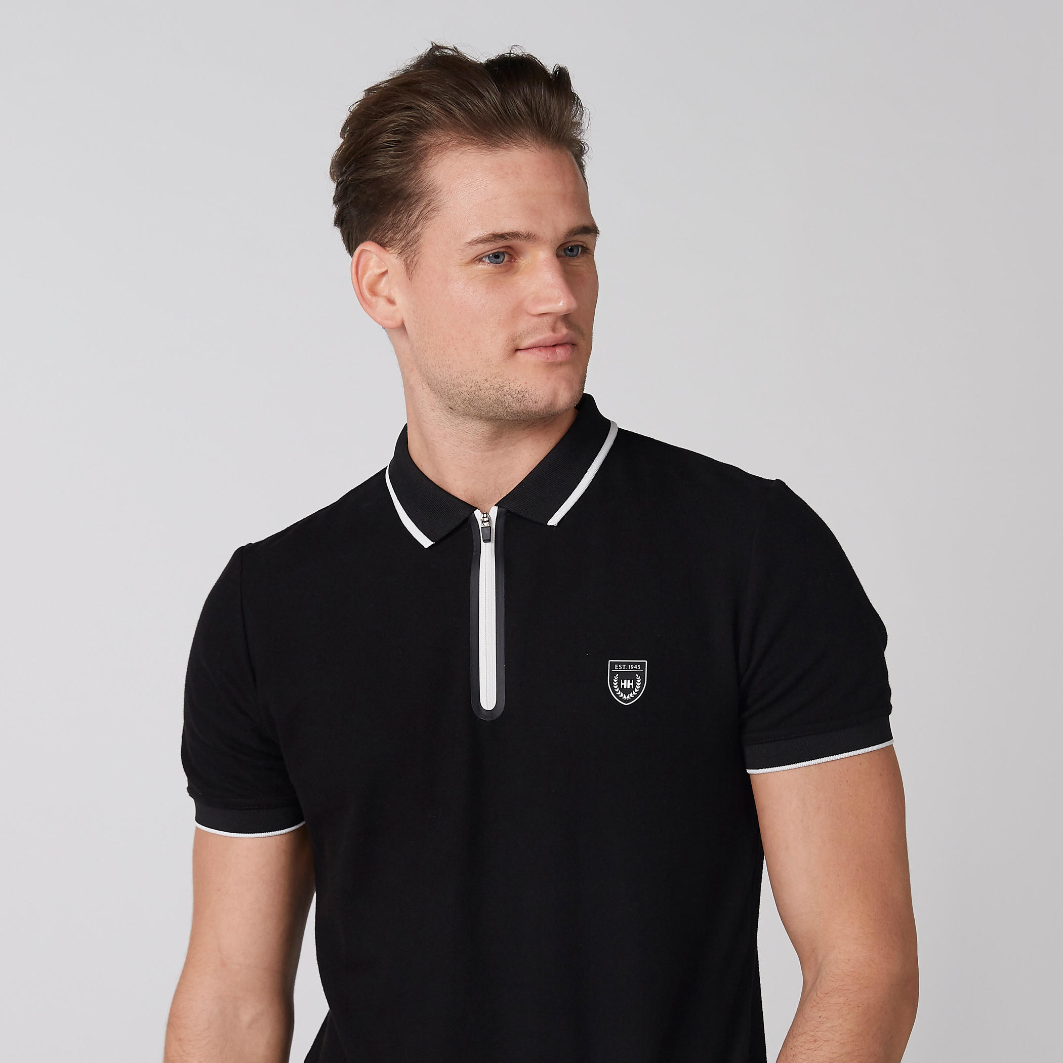 تيشيرت بياقة بولو وأكمام قصيرة وسحّاب من لوم-men-clothing-tshirtsandpolos-polos-image-2
