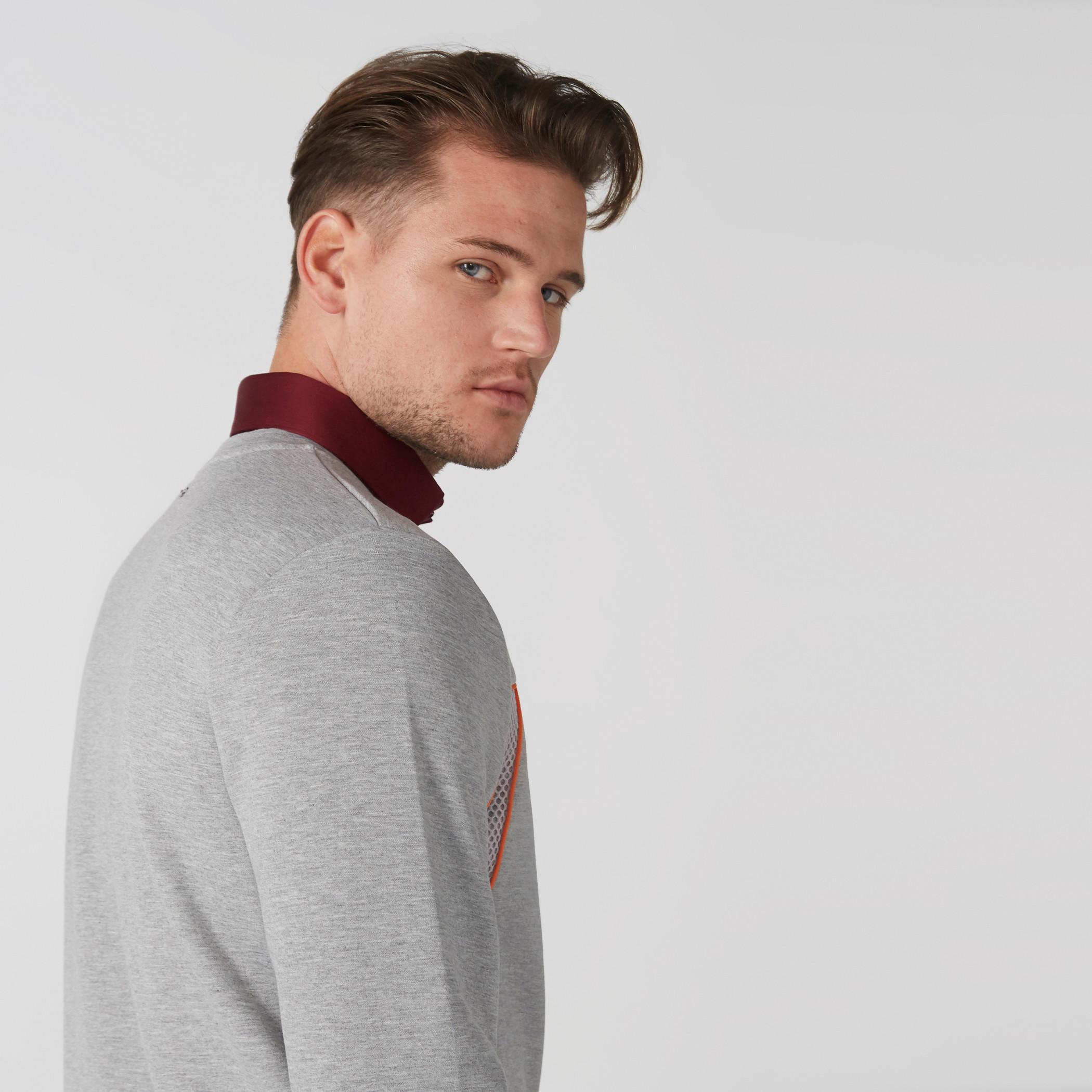 سويت شيرت ميلانج بأكمام طويلة وياقة ضيقة من لوم-men-winterwear-hoodiesandsweatshirts-image-2