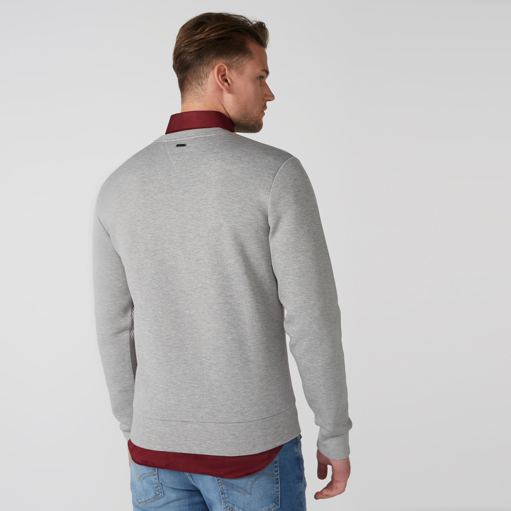 سويت شيرت ميلانج بأكمام طويلة وياقة ضيقة من لوم-men-winterwear-hoodiesandsweatshirts-image-4