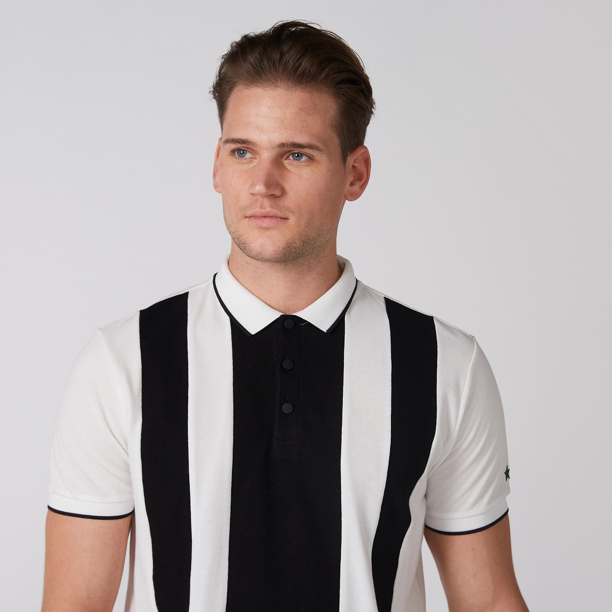 L'Homme Cut and Sew T-Shirt with Polo Neck and Short Sleeves-men-clothing-tshirtsandpolos-polos-image-3