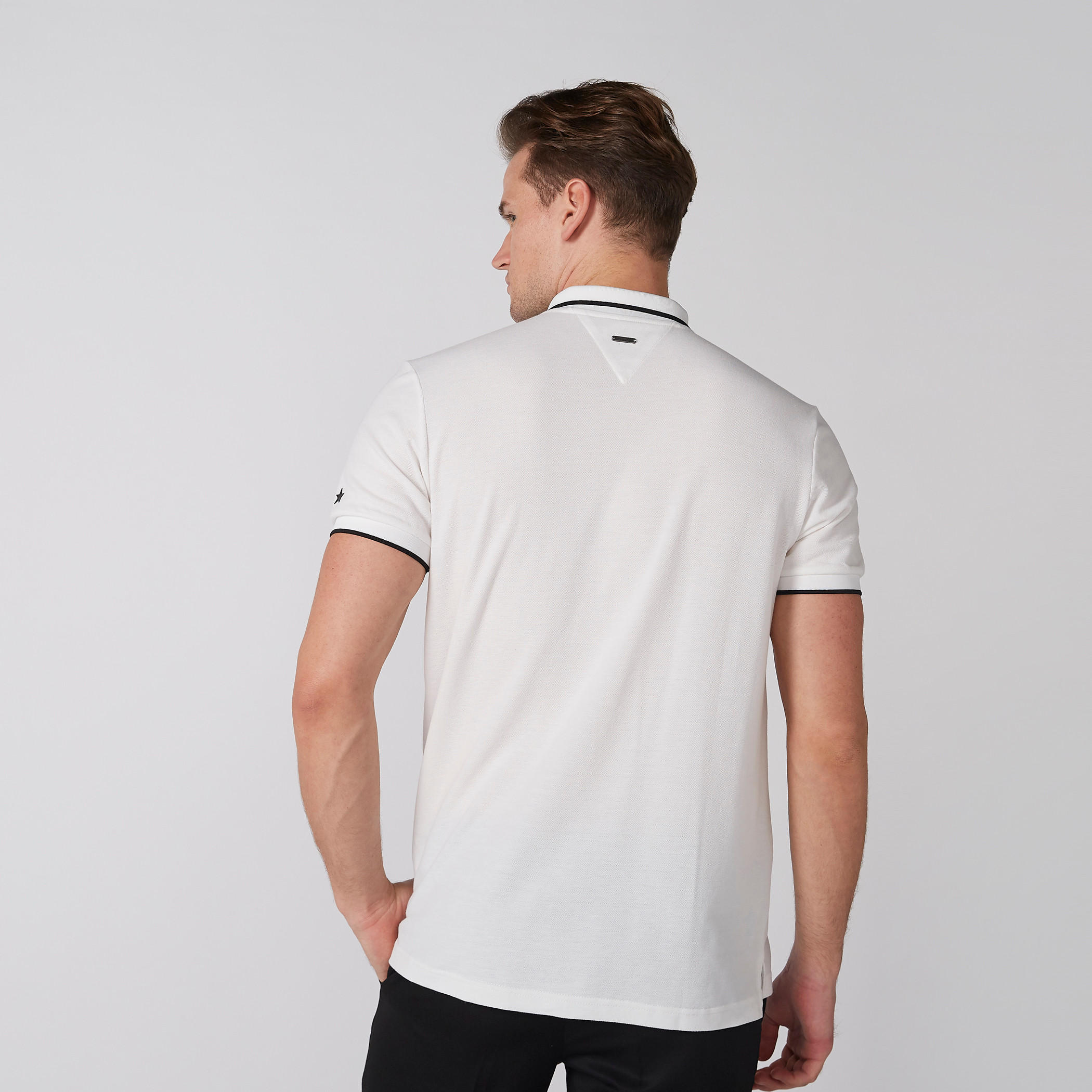 L'Homme Cut and Sew T-Shirt with Polo Neck and Short Sleeves-men-clothing-tshirtsandpolos-polos-image-4