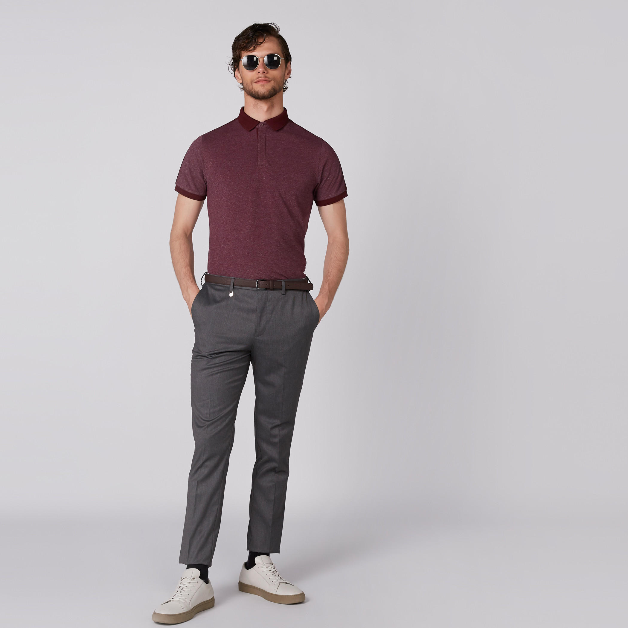 بنطال طويل بخصر متوسط الارتفاع وجيوب من لوم-men-clothing-bottoms-trousersandchinos-trousers-image-2