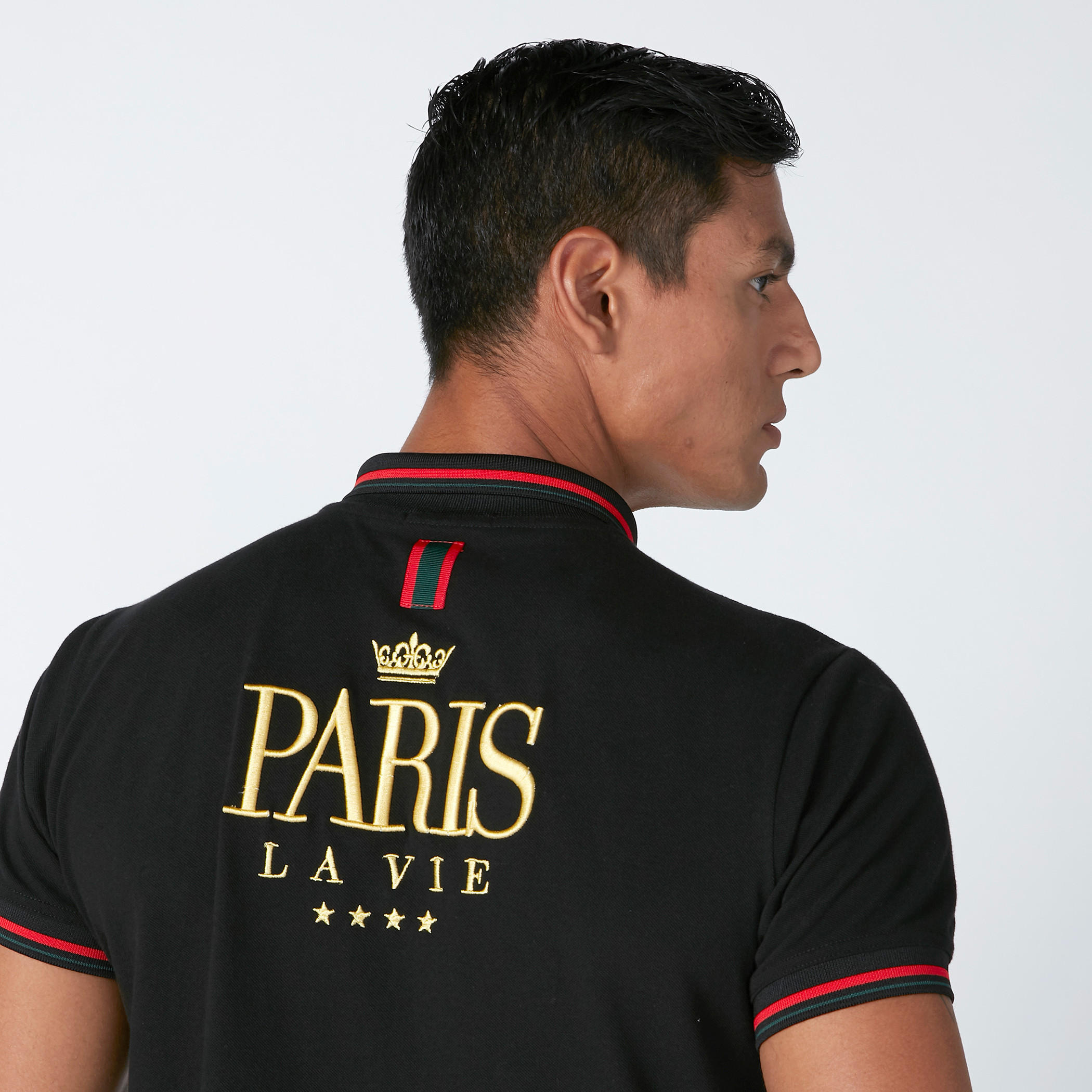 تيشيرت محبوك بقصّة سليم وياقة بولو وتطريز من لوم-men-clothing-tshirtsandpolos-polos-image-4