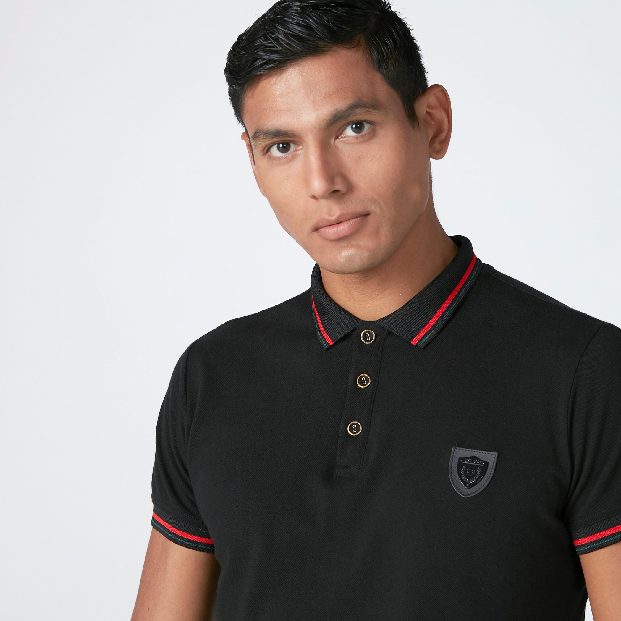 L'Homme Slim Fit Knit Polo T-shirt with Embroidery Detail-men-clothing-tshirtsandpolos-polos-image-5