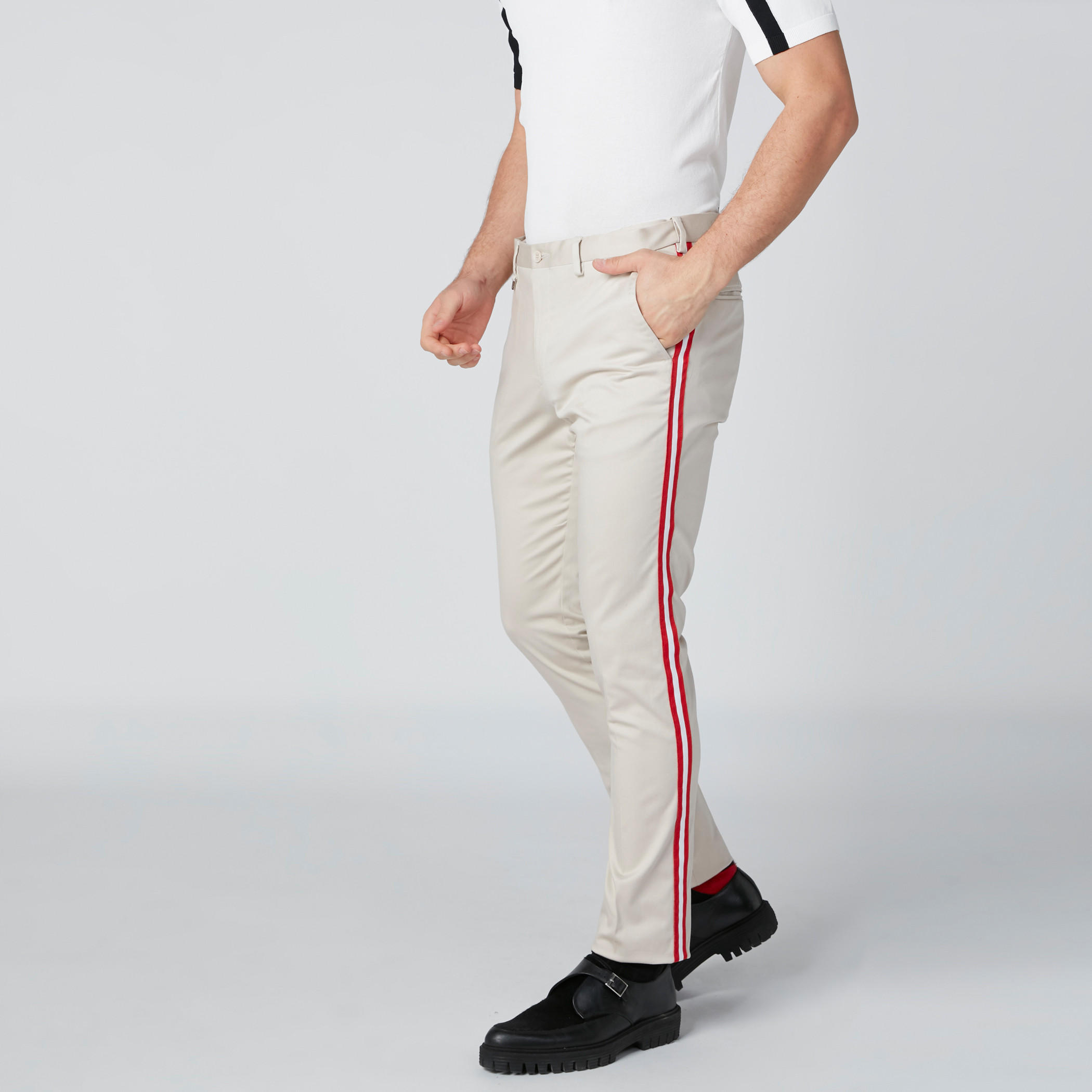 L'Homme Tape Detail Trousers in Slim Fit-men-clothing-bottoms-trousersandchinos-trousers-image-1