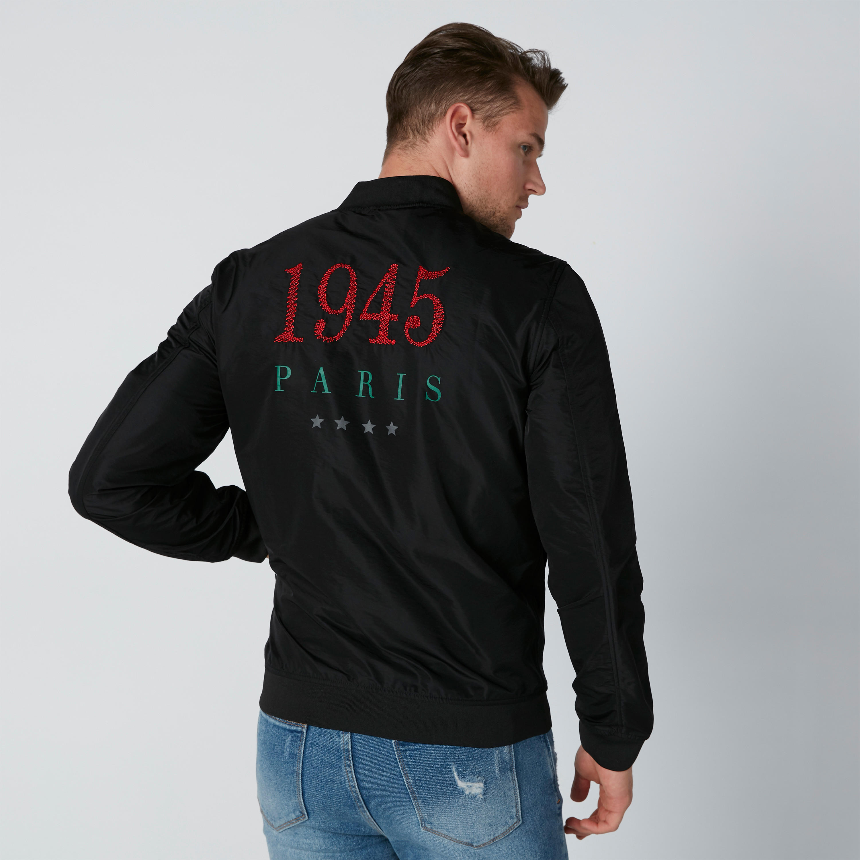 جاكيت بأكمام طويلة وجيوب وطبعات من لوم-men-clothing-jacketsandblazers-jackets-image-1