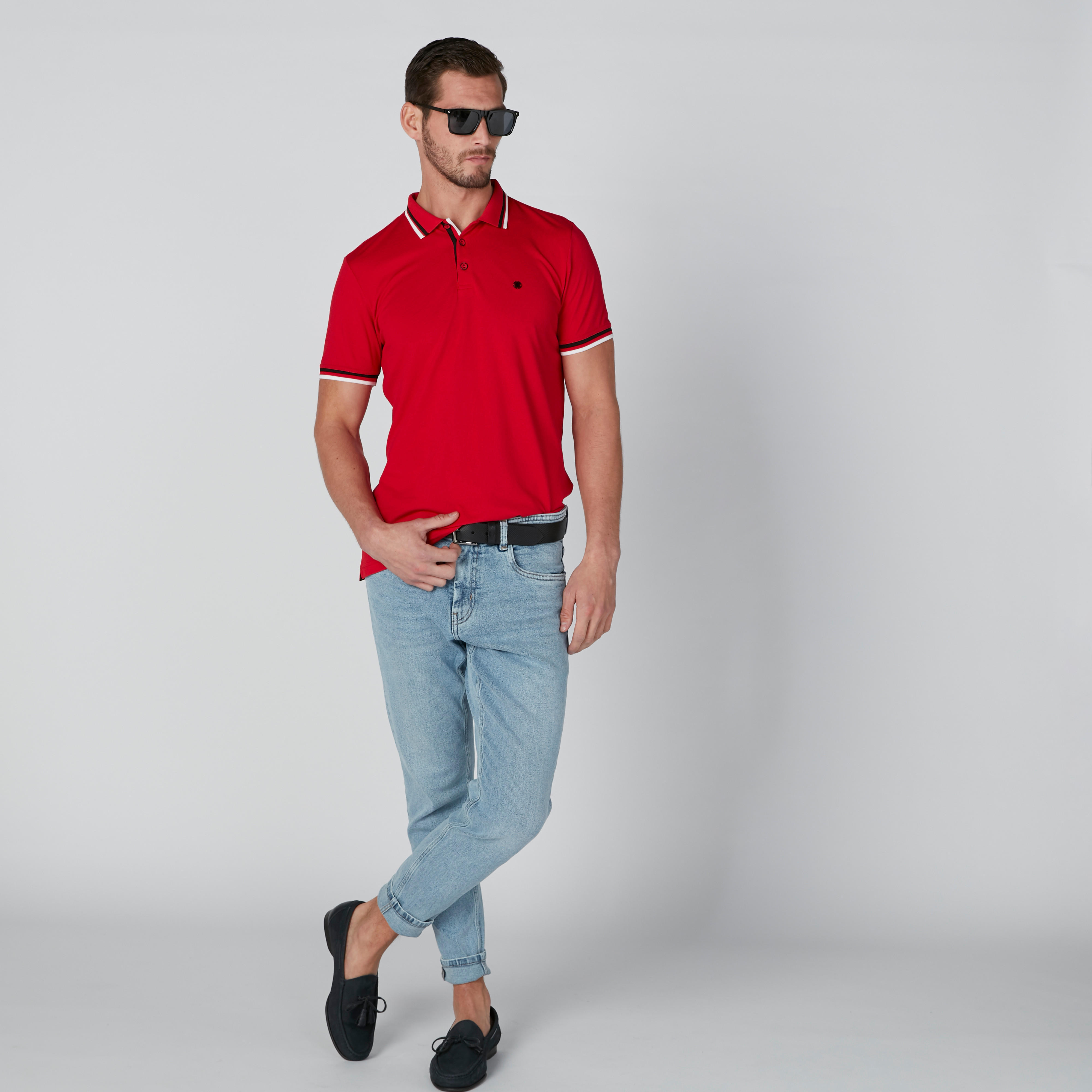 L'Homme Polo Neck T-Shirt with Short Sleeves-men-clothing-tshirtsandpolos-polos-image-3