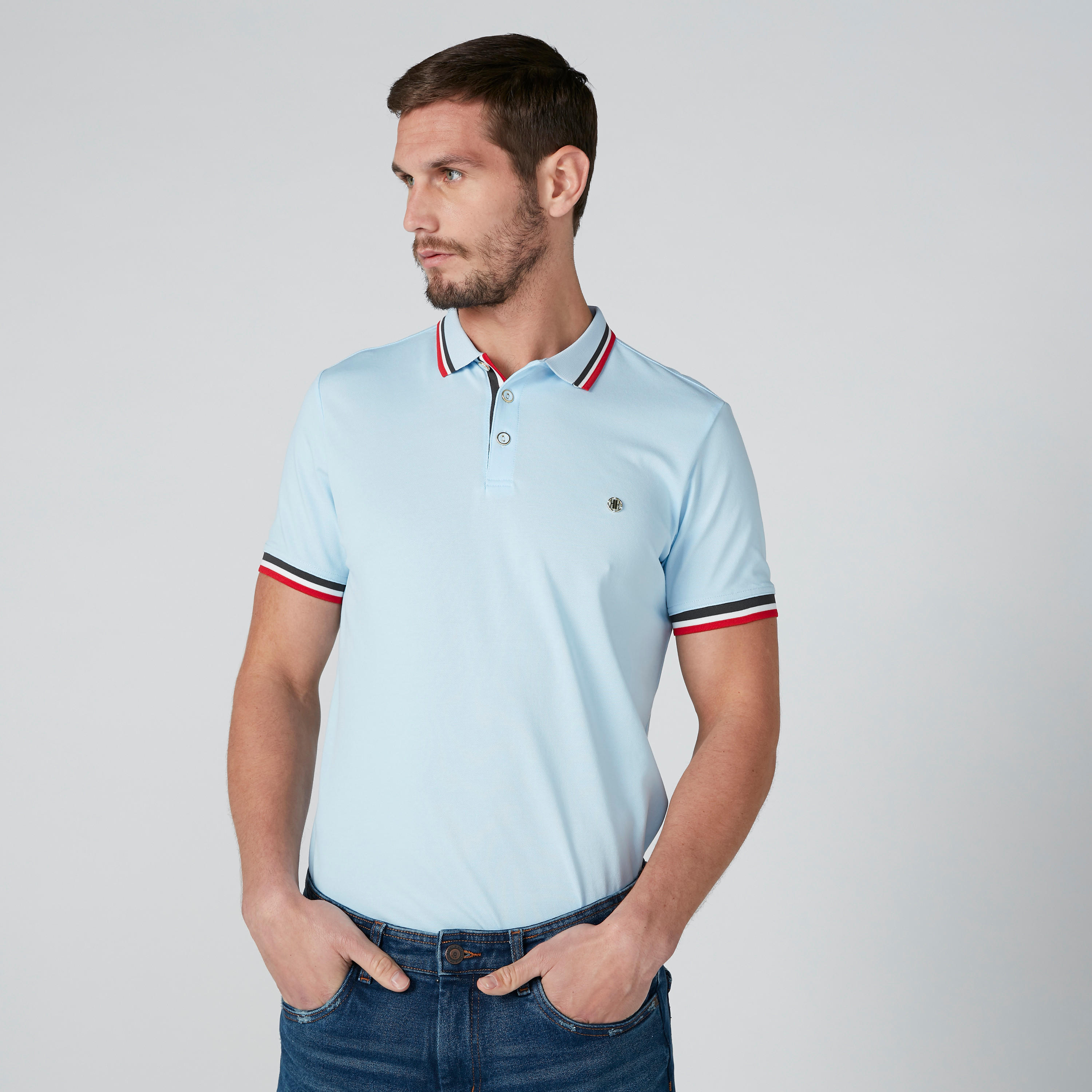 تيشيرت بياقة بولو وأكمام قصيرة من لوم-men-clothing-tshirtsandpolos-polos-image-1