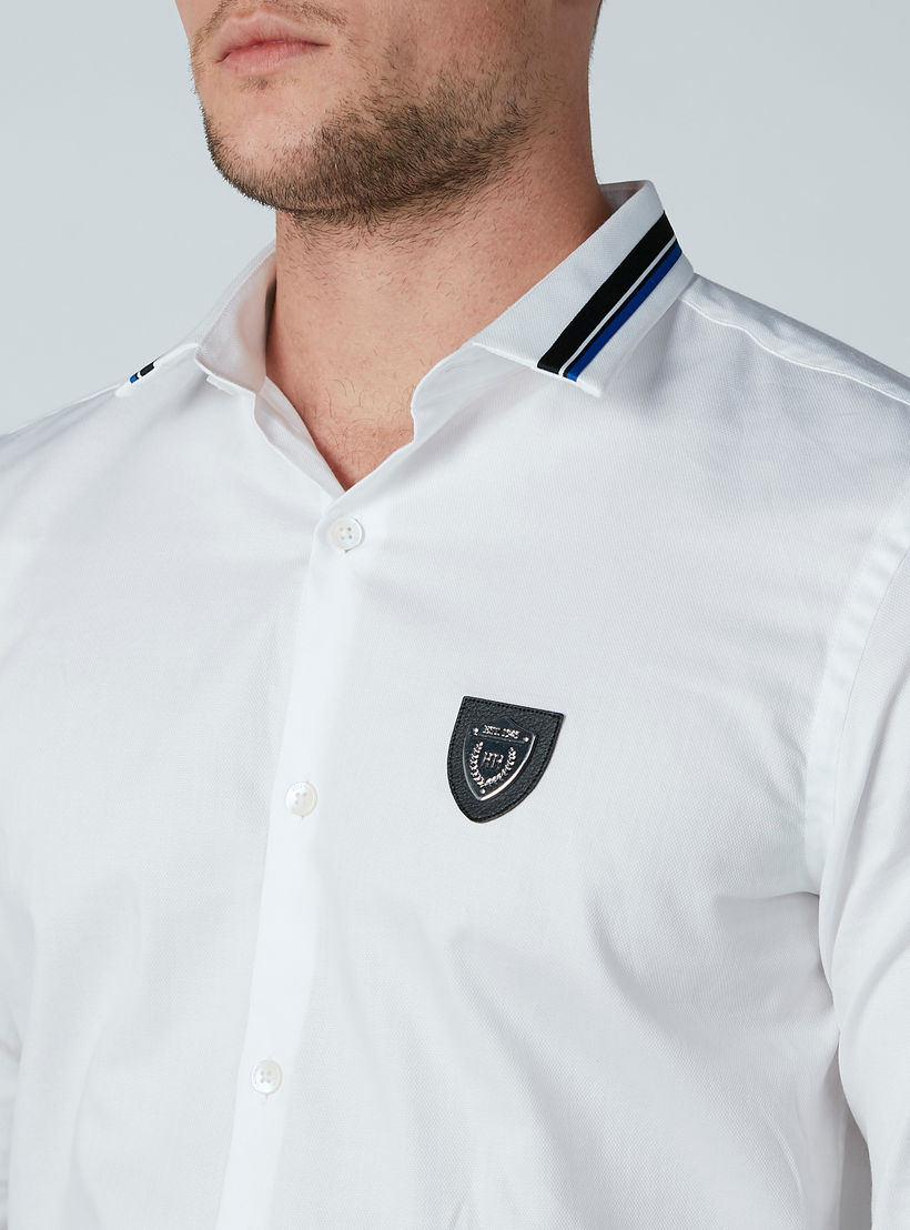 قميص سادة بأكمام طويلة وياقة عاديّة من لوم-men-clothing-shirts-image-2
