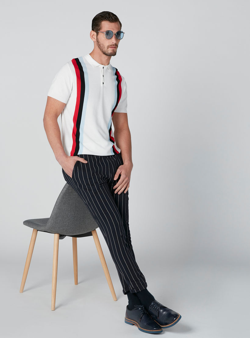 تيشيرت سليم فيت مقلّم بياقة بولو من لوم-men-clothing-tshirtsandpolos-polos-image-1