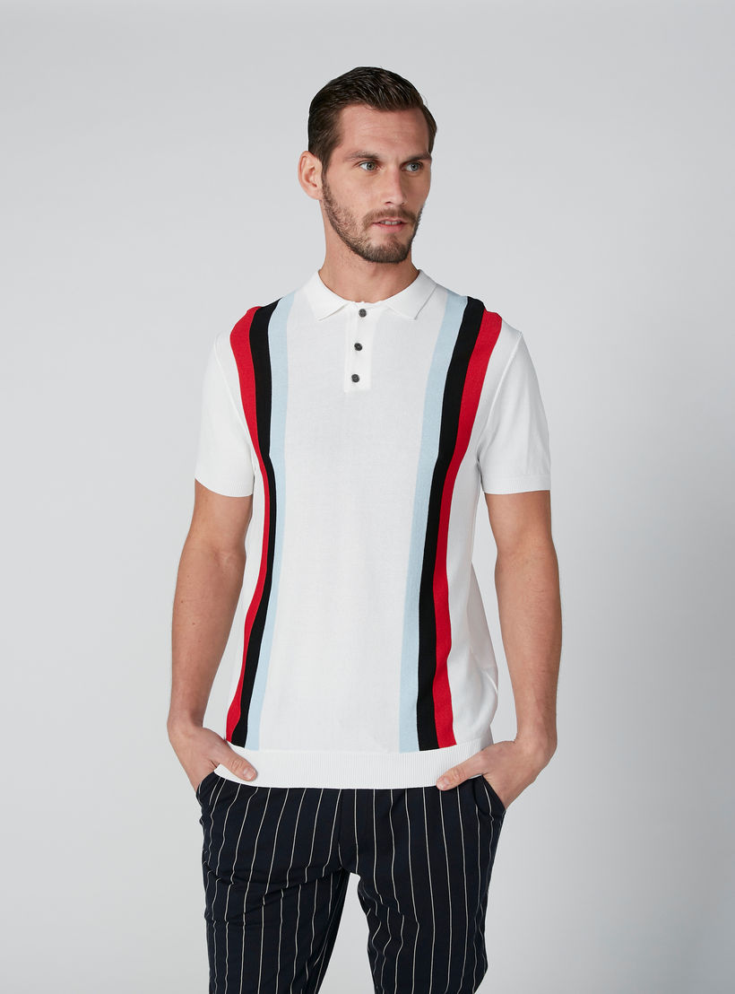 تيشيرت سليم فيت مقلّم بياقة بولو من لوم-men-clothing-tshirtsandpolos-polos-image-3