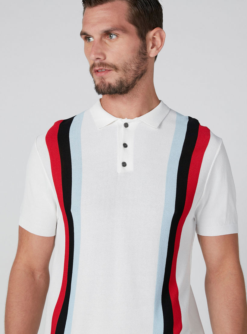 تيشيرت سليم فيت مقلّم بياقة بولو من لوم-men-clothing-tshirtsandpolos-polos-image-4