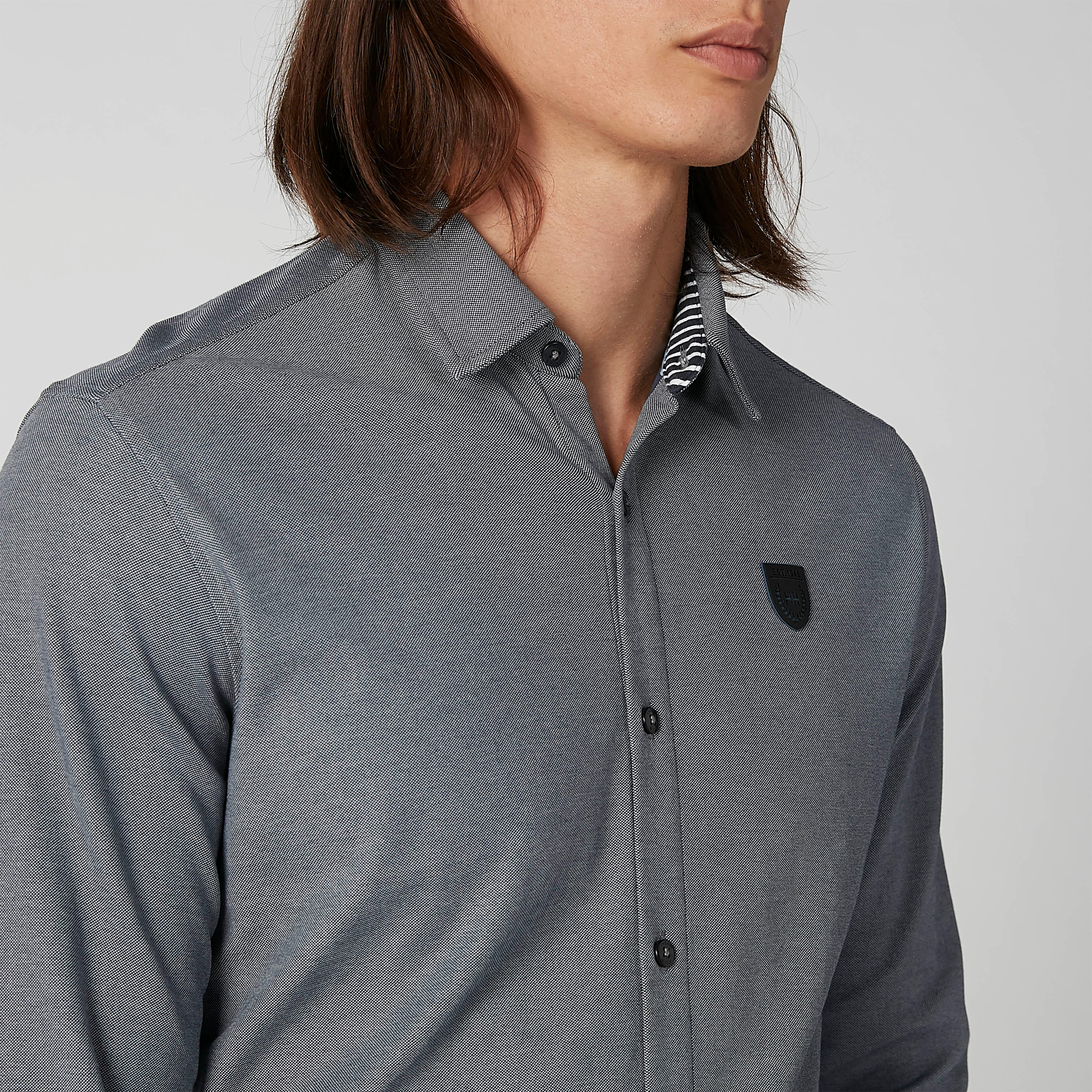 قميص رسمي بارز الملمس بأكمام طويلة وأزرار من لوم-men-clothing-shirts-image-3