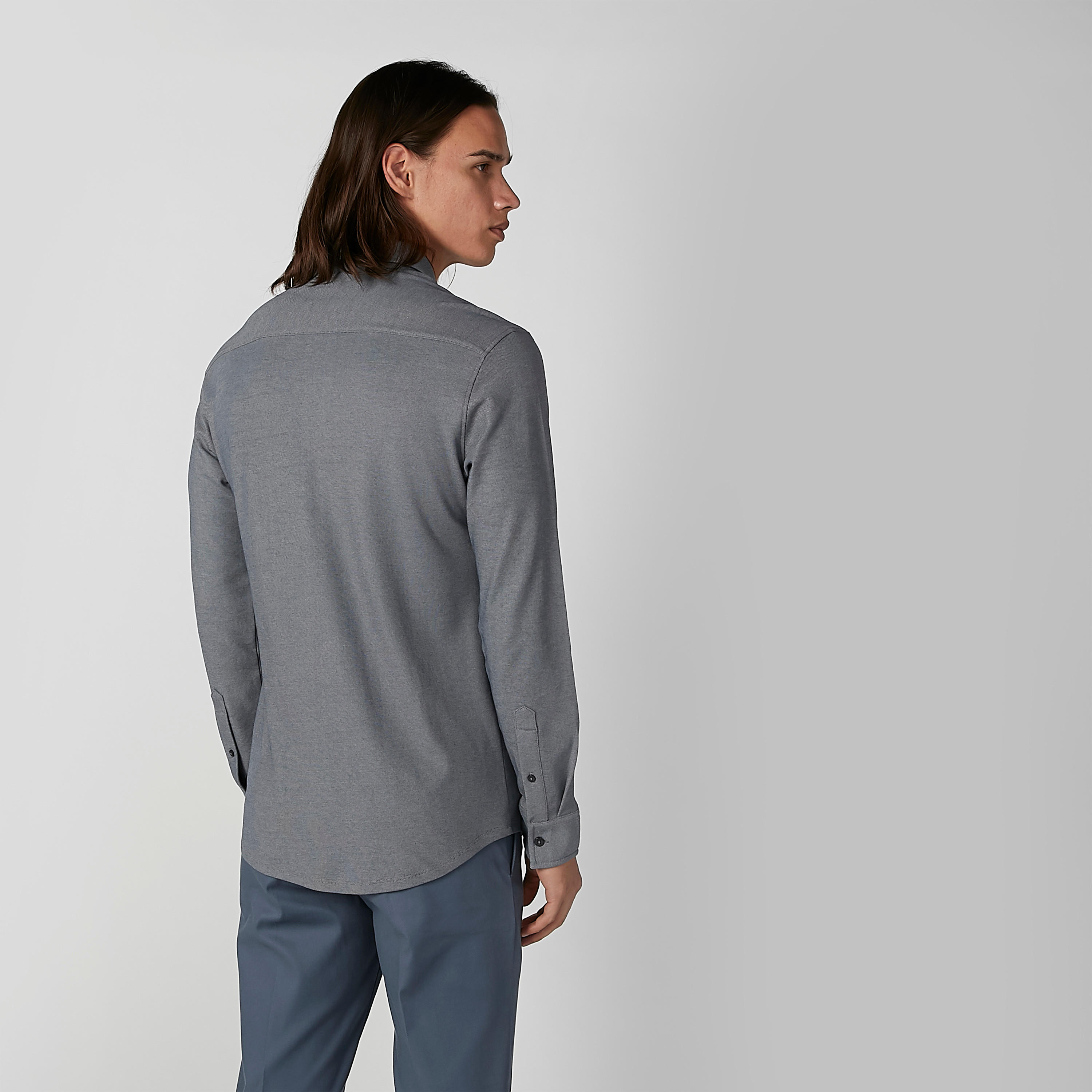 قميص رسمي بارز الملمس بأكمام طويلة وأزرار من لوم-men-clothing-shirts-image-5