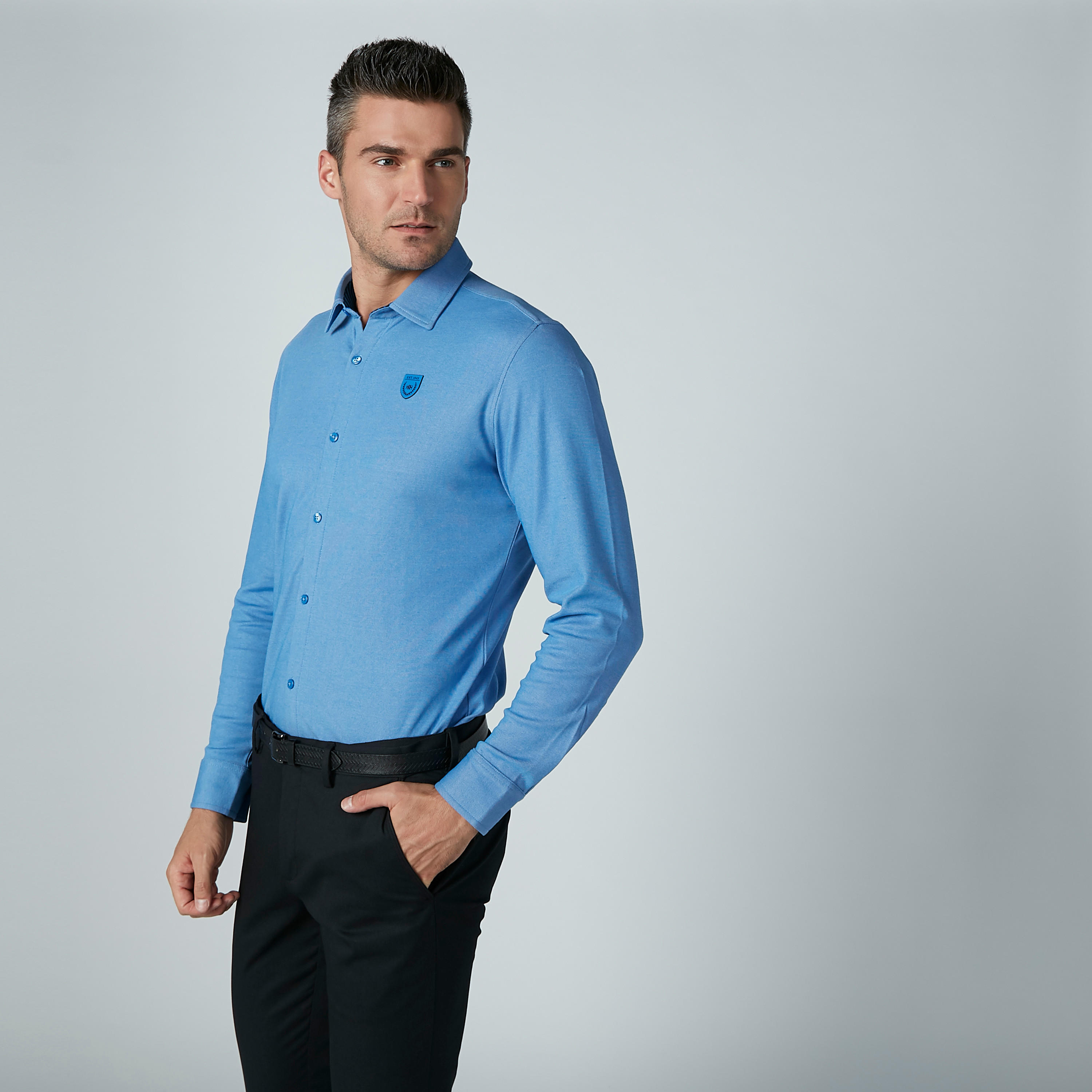 قميص رسمي سادة بأكمام طويلة من لوم-men-clothing-shirts-image-1