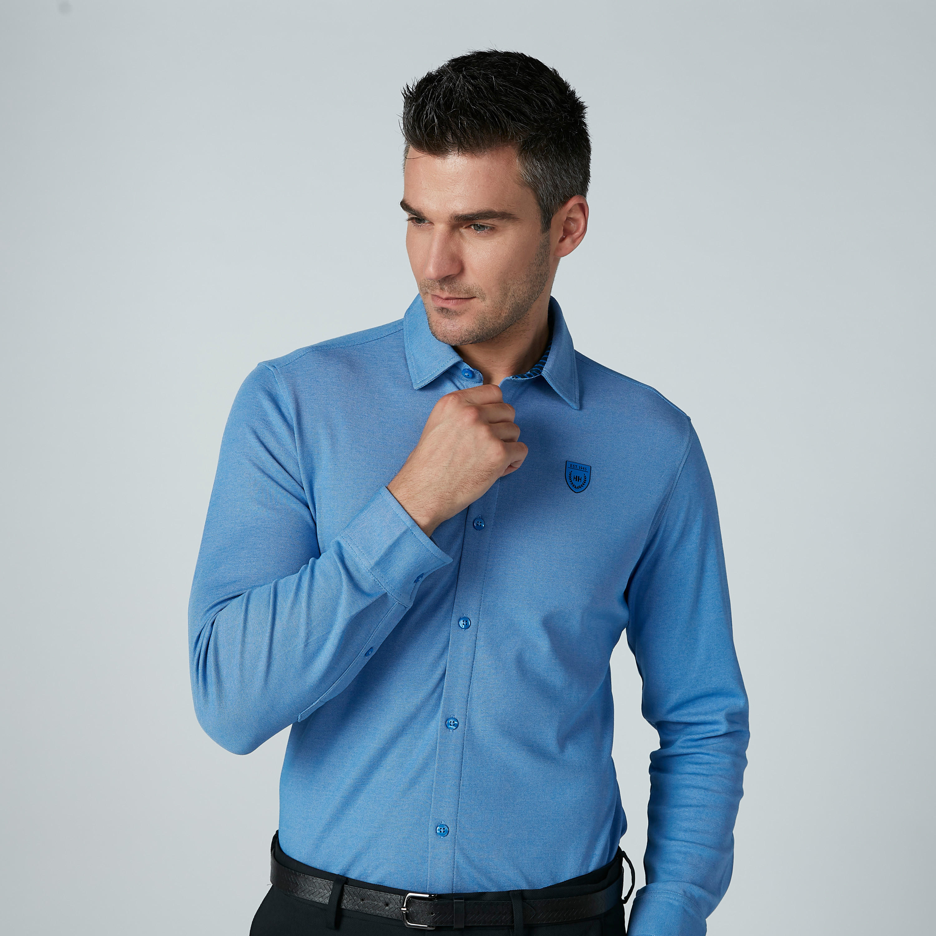 قميص رسمي سادة بأكمام طويلة من لوم-men-clothing-shirts-image-2