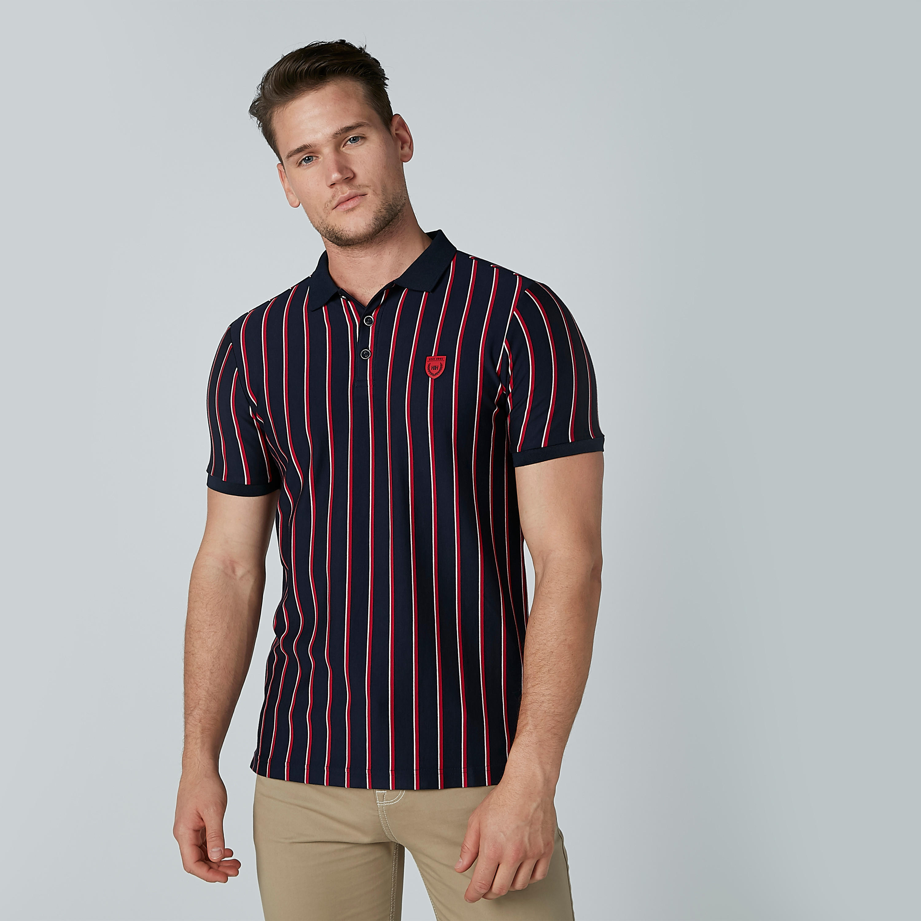 تيشيرت مقلّم بياقة بولو وأكمام قصيرة من لوم-men-clothing-tshirtsandpolos-polos-image-2