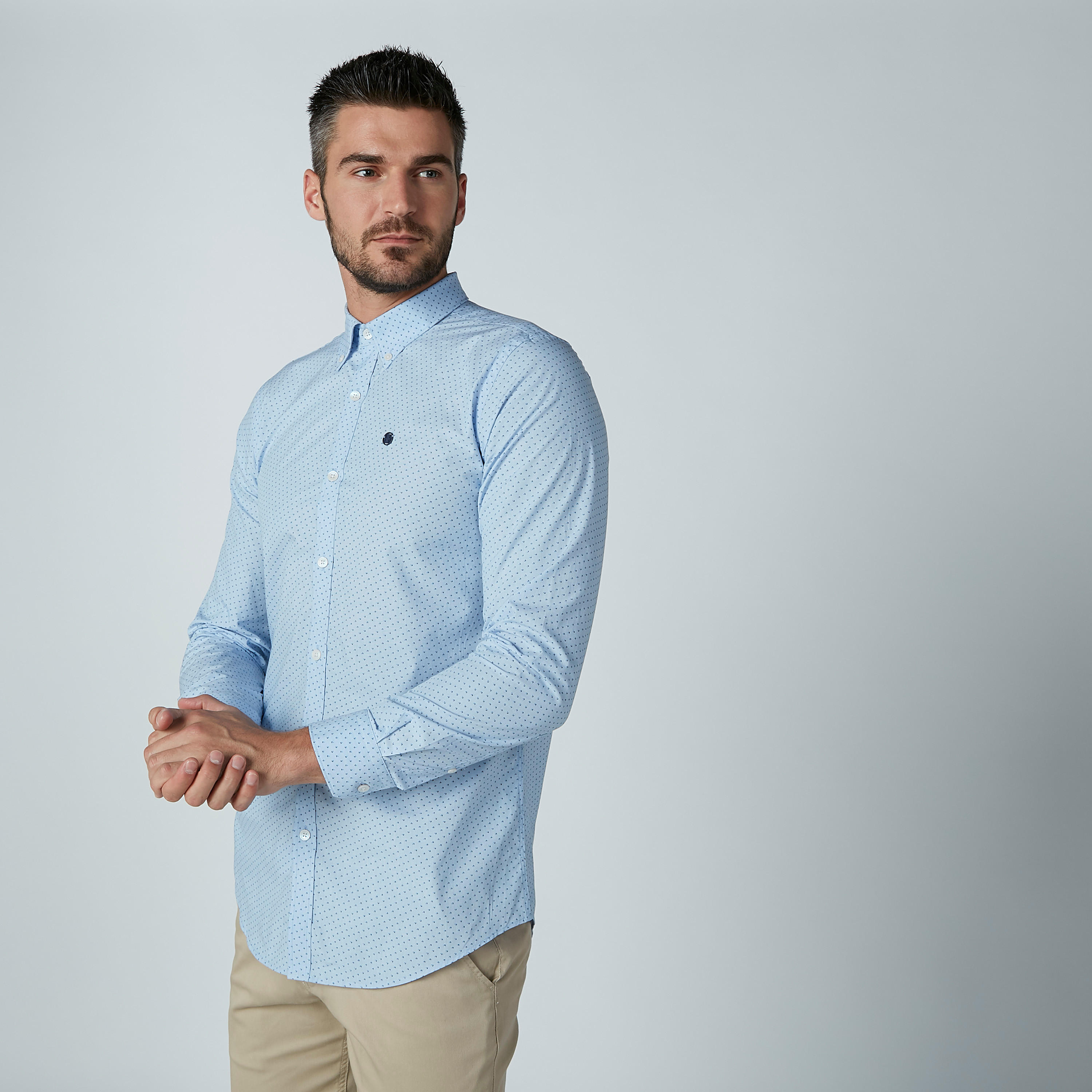 L'Homme Printed Shirt with Long Sleeves and Spread Collar-men-clothing-shirts-image-2